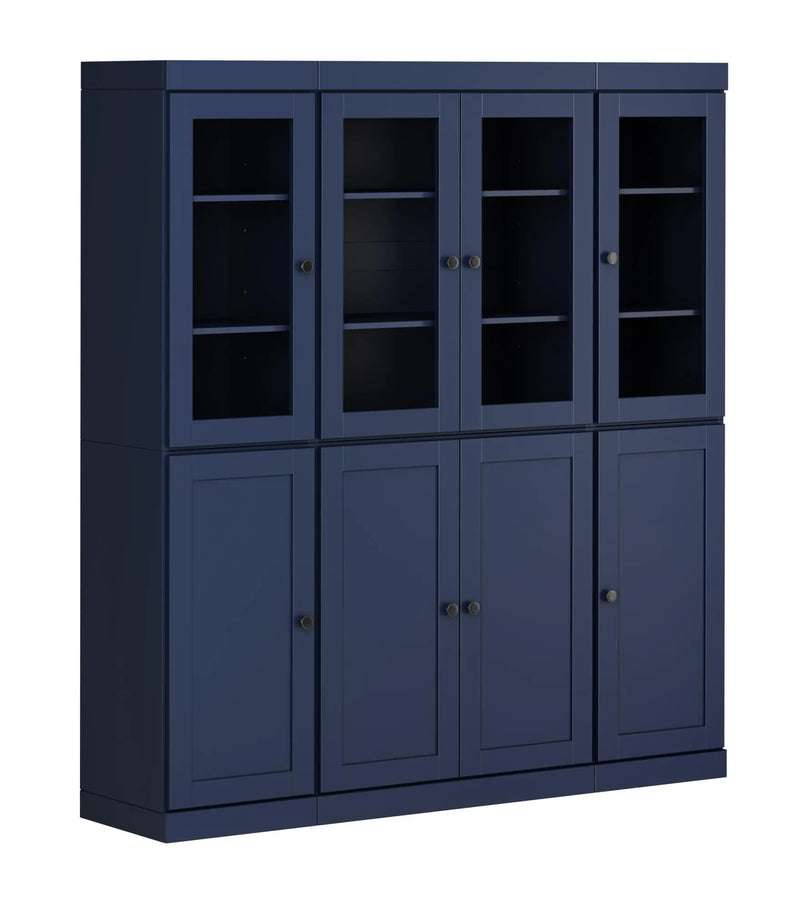 72" Navy Blue Solid Wood 8 Two Drawer Pantry Or Storage Closet Homeroots Kitchen & Dining