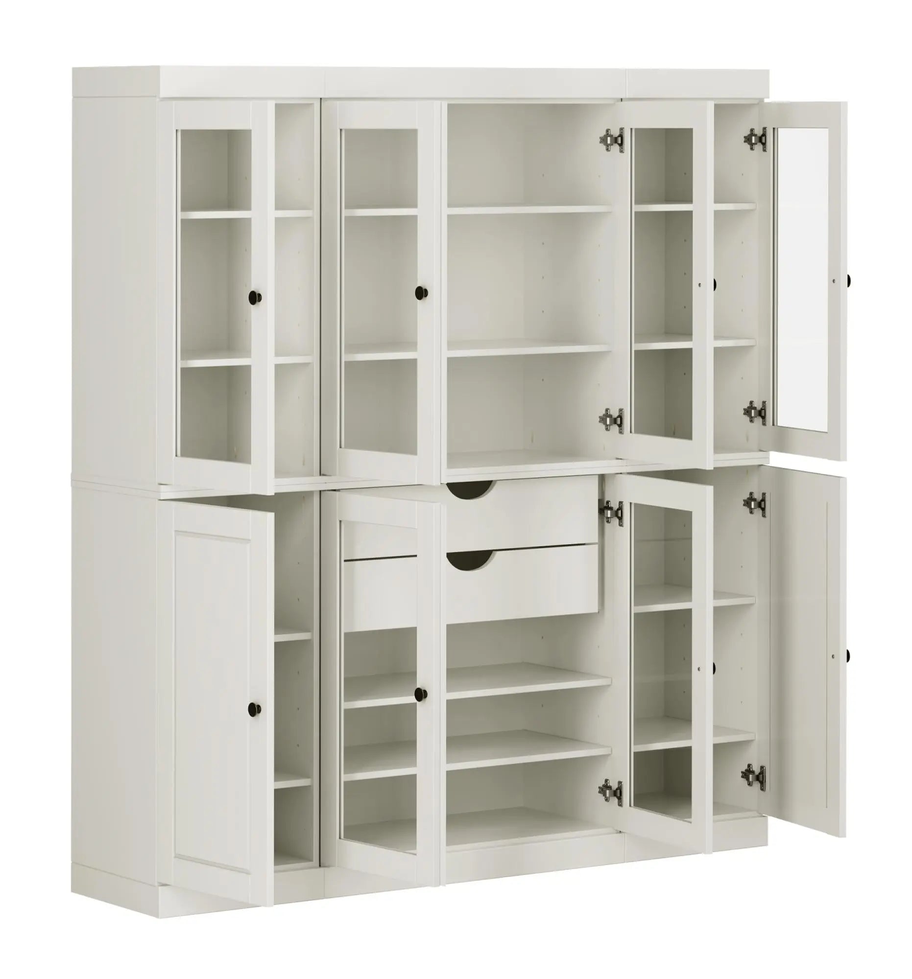 72" Off White Solid Wood 8 Two Drawer Pantry Or Storage Closet Homeroots Kitchen & Dining