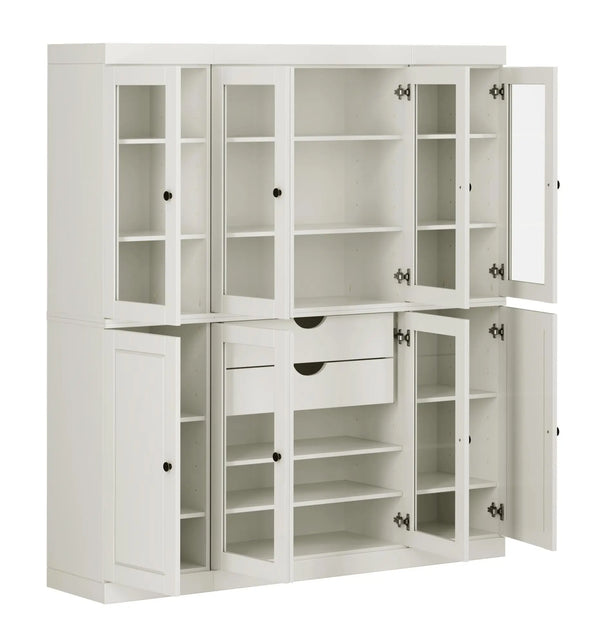 72" Off White Solid Wood 8 Two Drawer Pantry Or Storage Closet Homeroots Kitchen & Dining