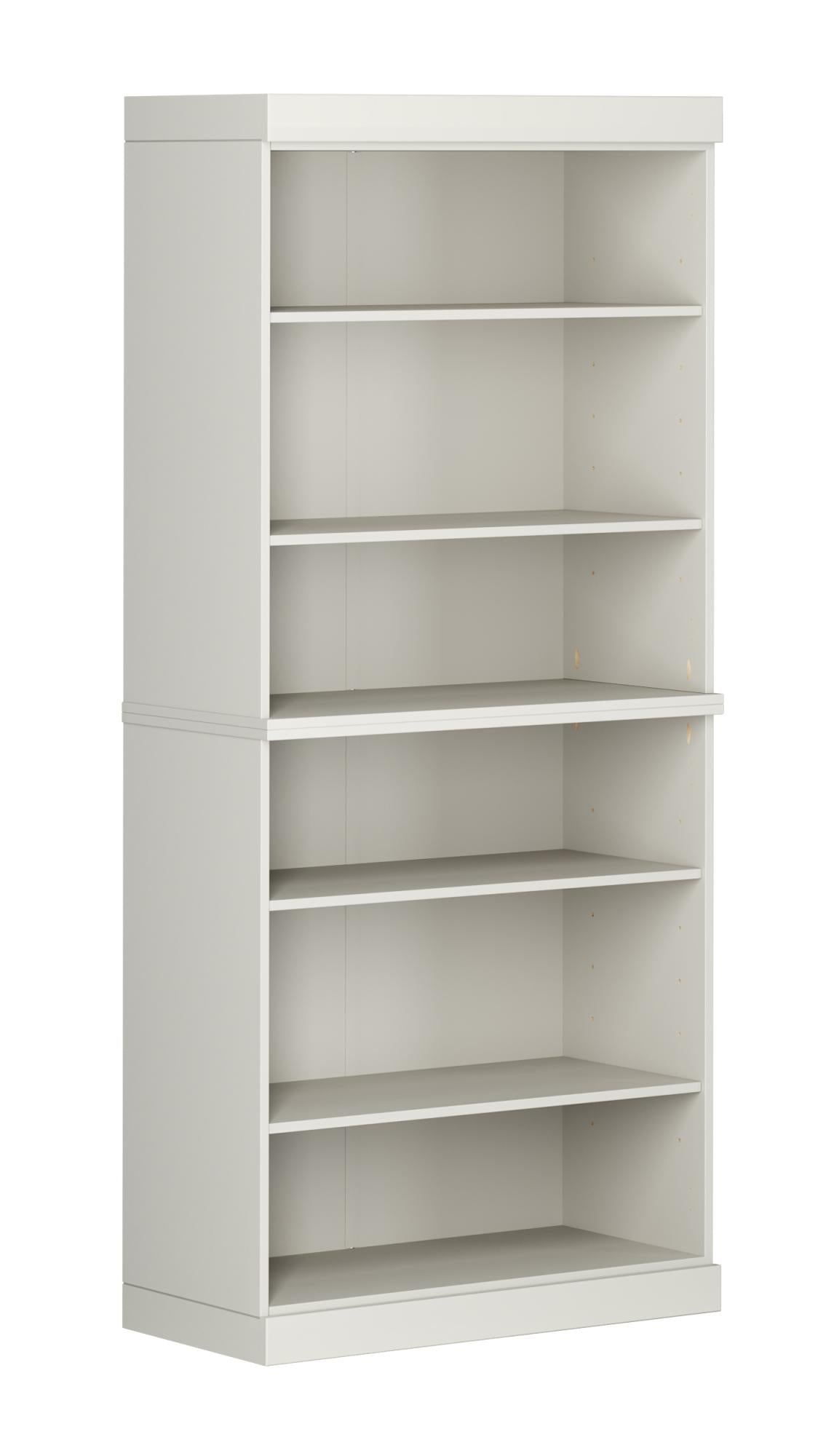 72" Off White Solid Wood Adjustable Six Tier Library Bookcase Homeroots Office