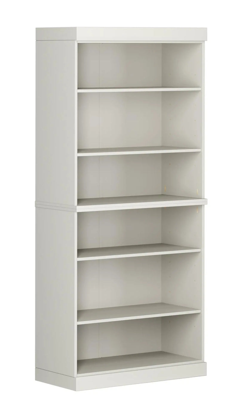 72" Off White Solid Wood Adjustable Six Tier Library Bookcase Homeroots Office