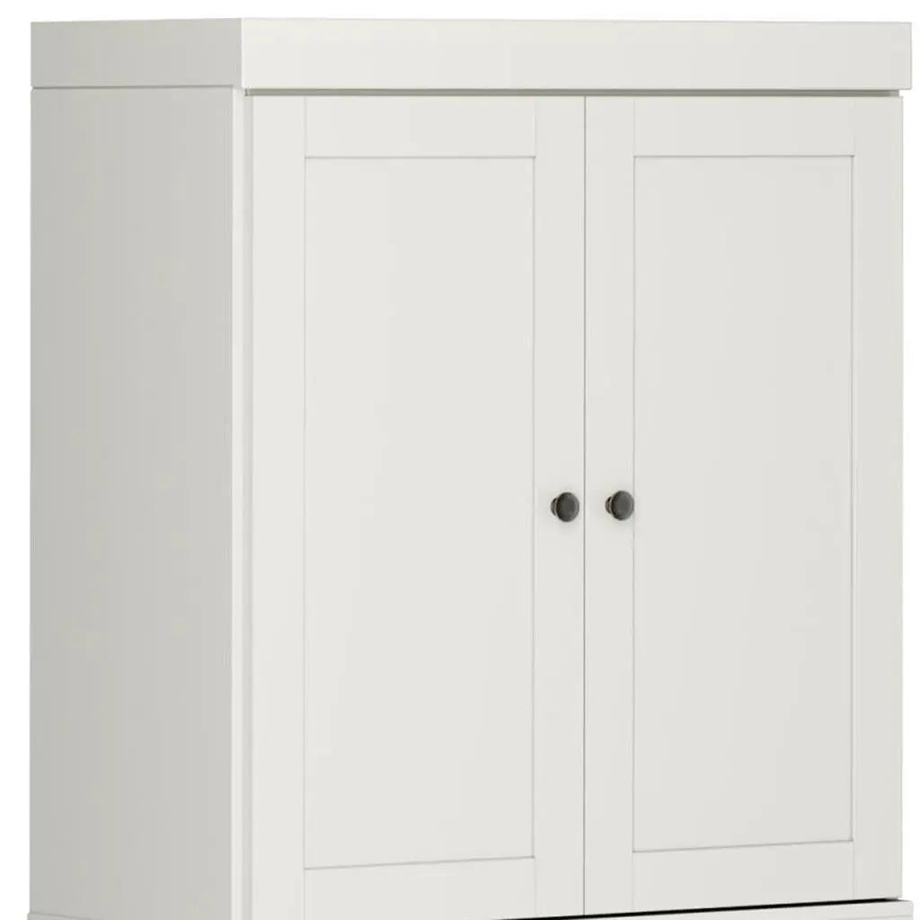 72" Off White Solid Wood Four Door Pantry Or Storage Closet Homeroots Kitchen & Dining