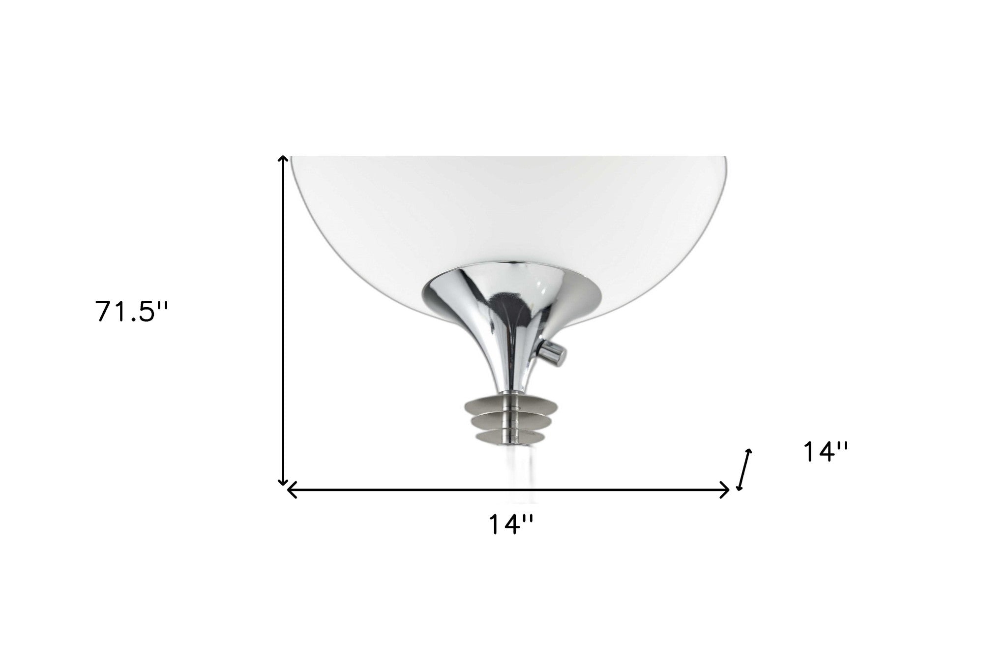 72" Silver With White Glass Shade - GreatEagleInc