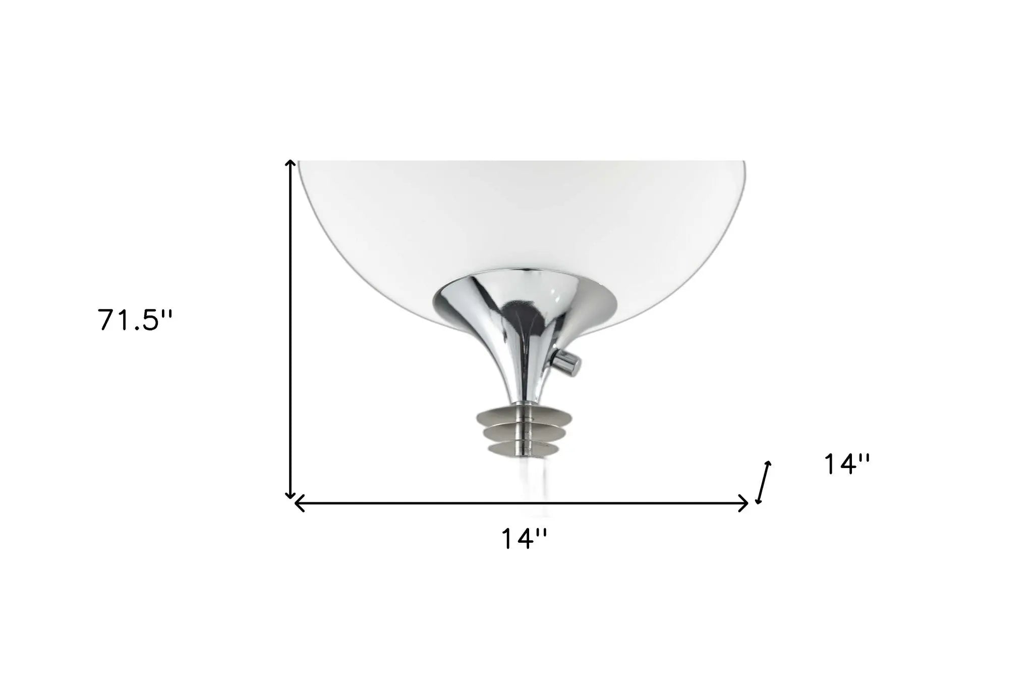 72" Silver With White Glass Shade - GreatEagleInc