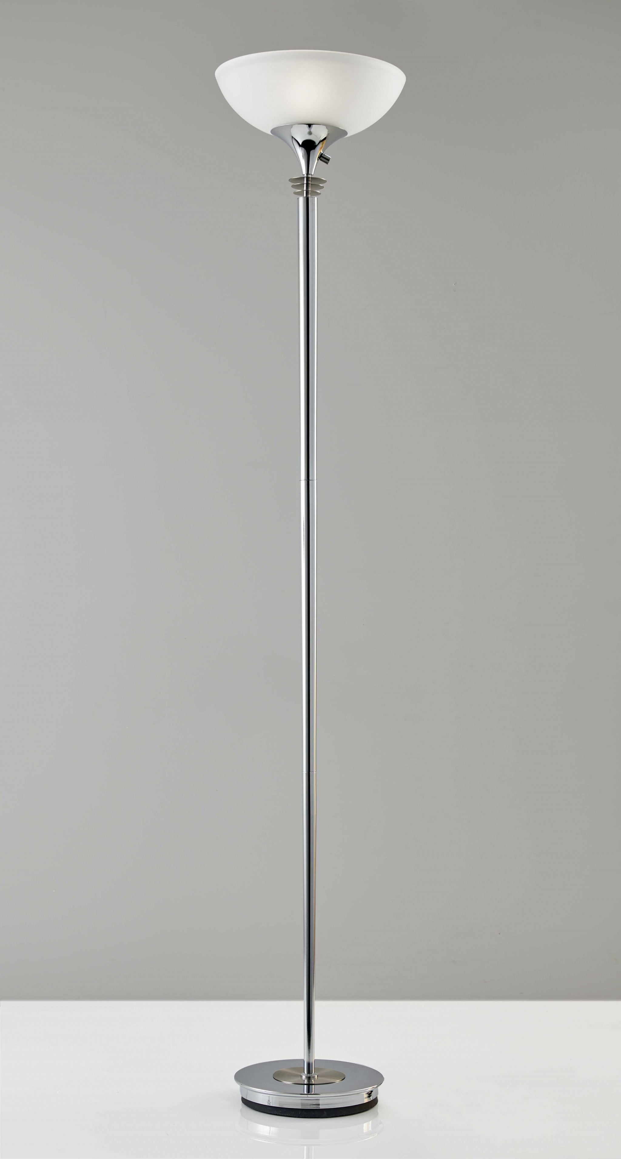 72" Silver With White Glass Shade - GreatEagleInc