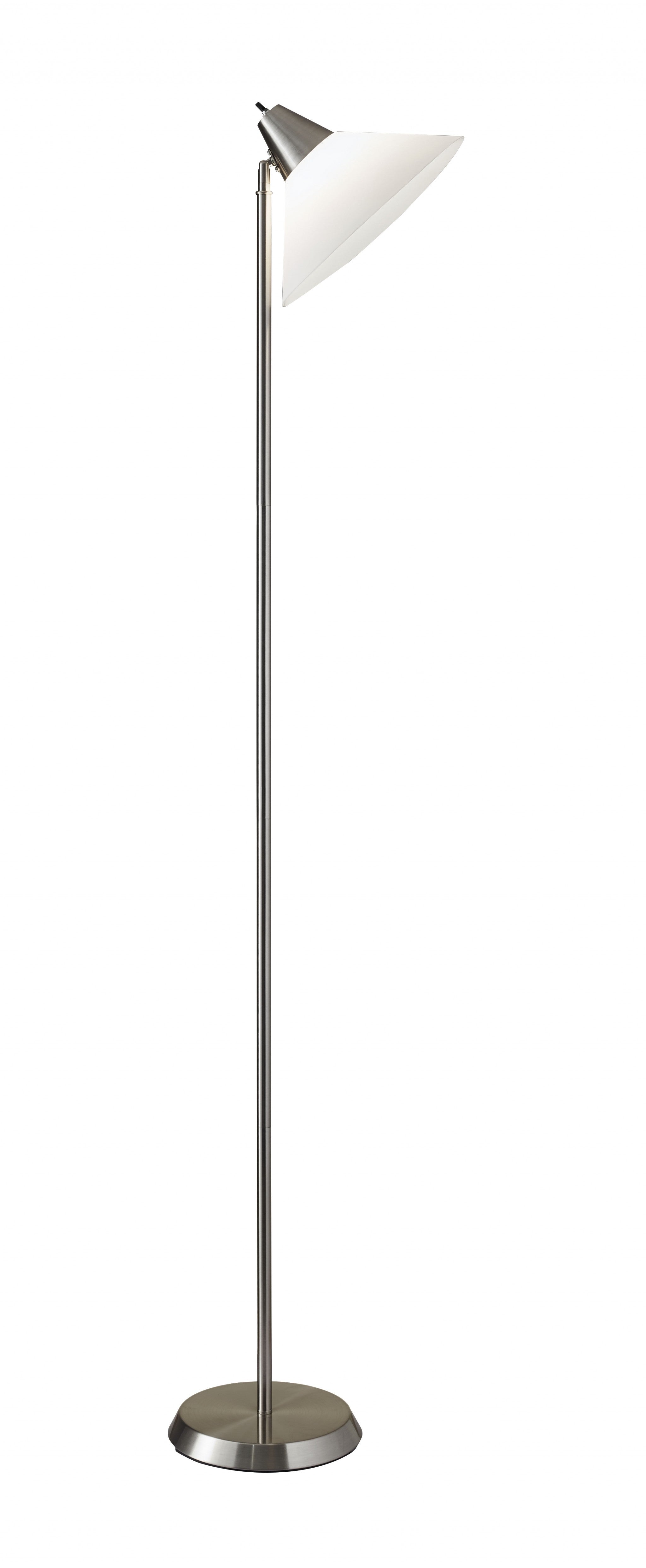 72" Silver With White Plastic Shade - GreatEagleInc