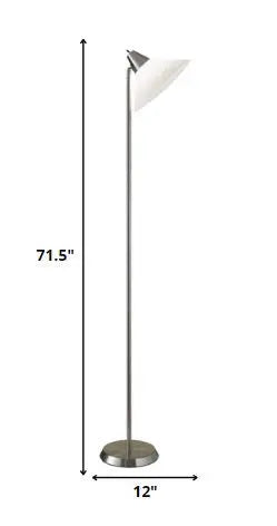 72" Silver With White Plastic Shade - GreatEagleInc