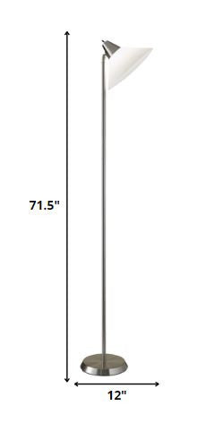 72" Silver With White Plastic Shade - GreatEagleInc