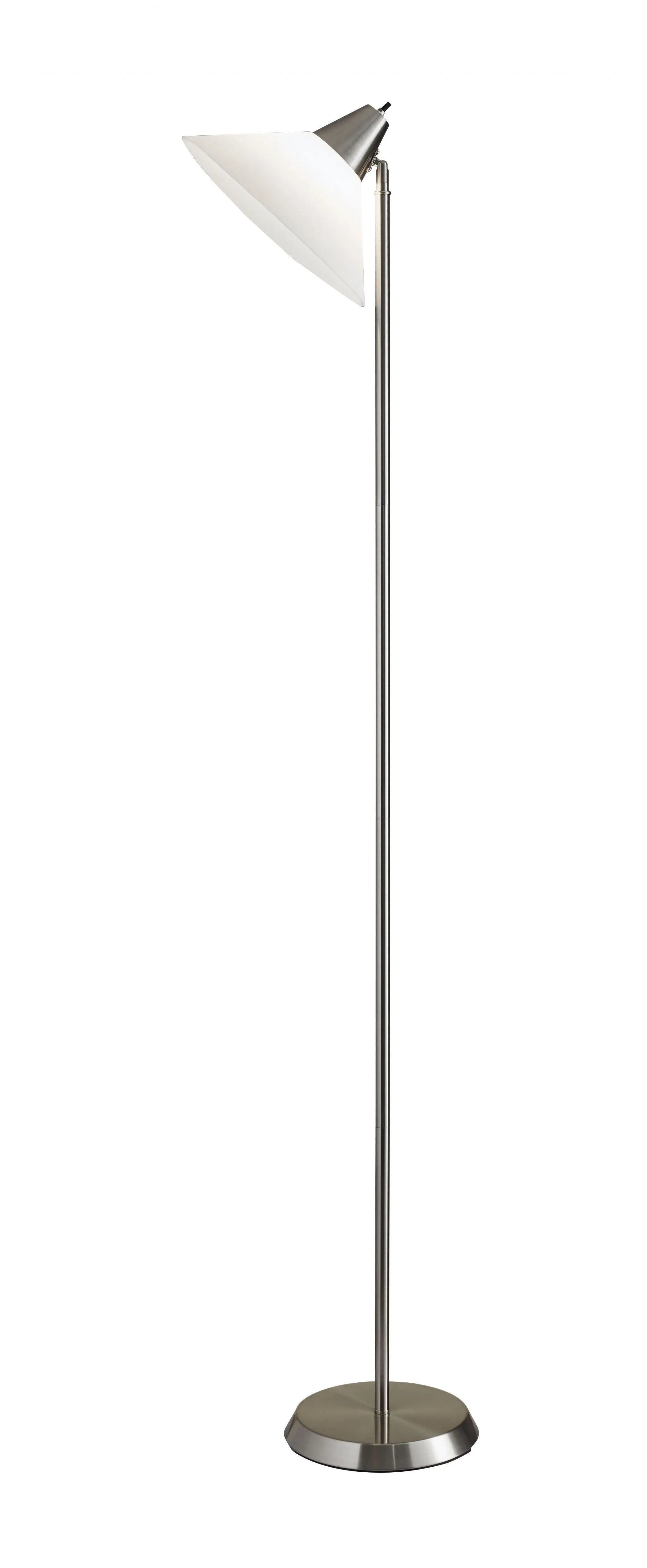 72" Silver With White Plastic Shade - GreatEagleInc