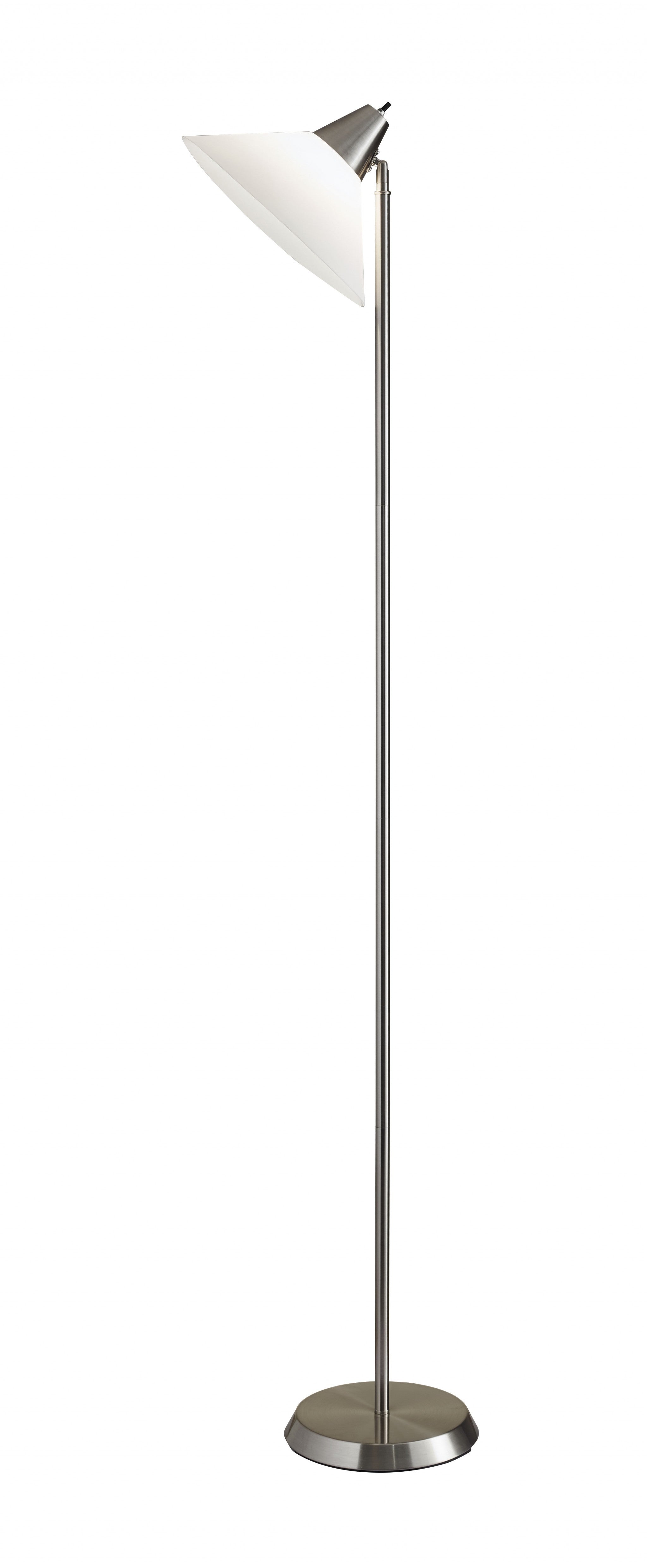 72" Silver With White Plastic Shade - GreatEagleInc