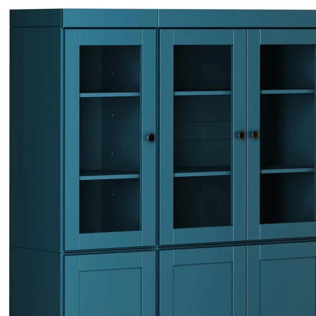 72" Teal Blue Solid Wood 8 Two Drawer Pantry Or Storage Closet Homeroots Kitchen & Dining