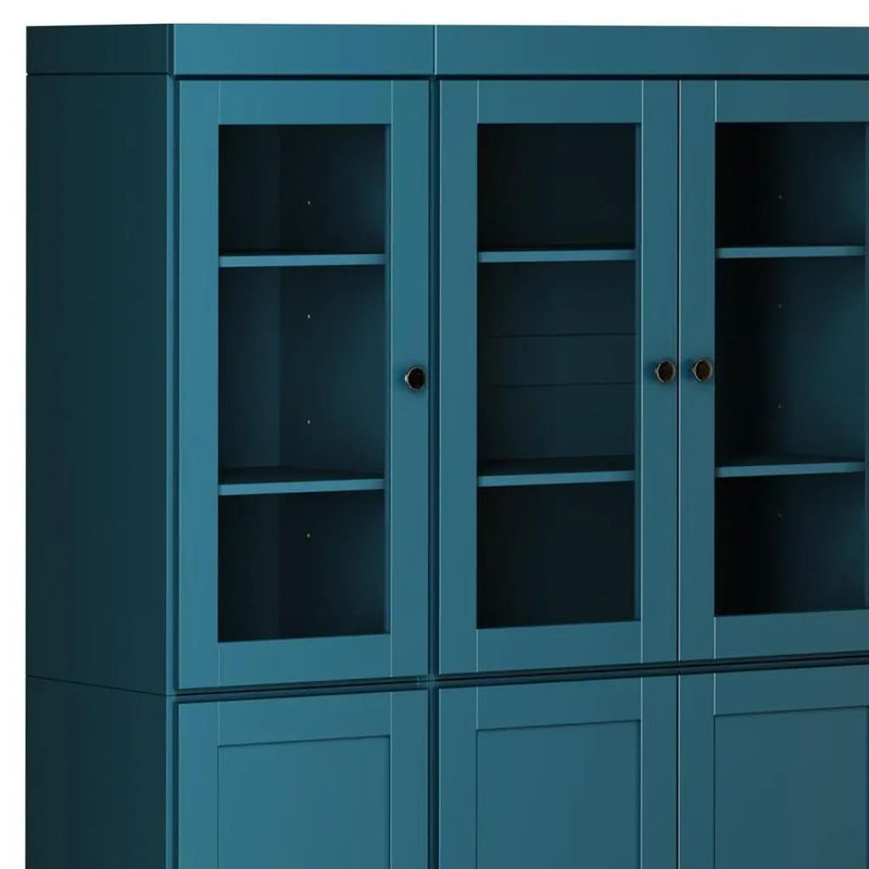 72" Teal Blue Solid Wood 8 Two Drawer Pantry Or Storage Closet Homeroots Kitchen & Dining