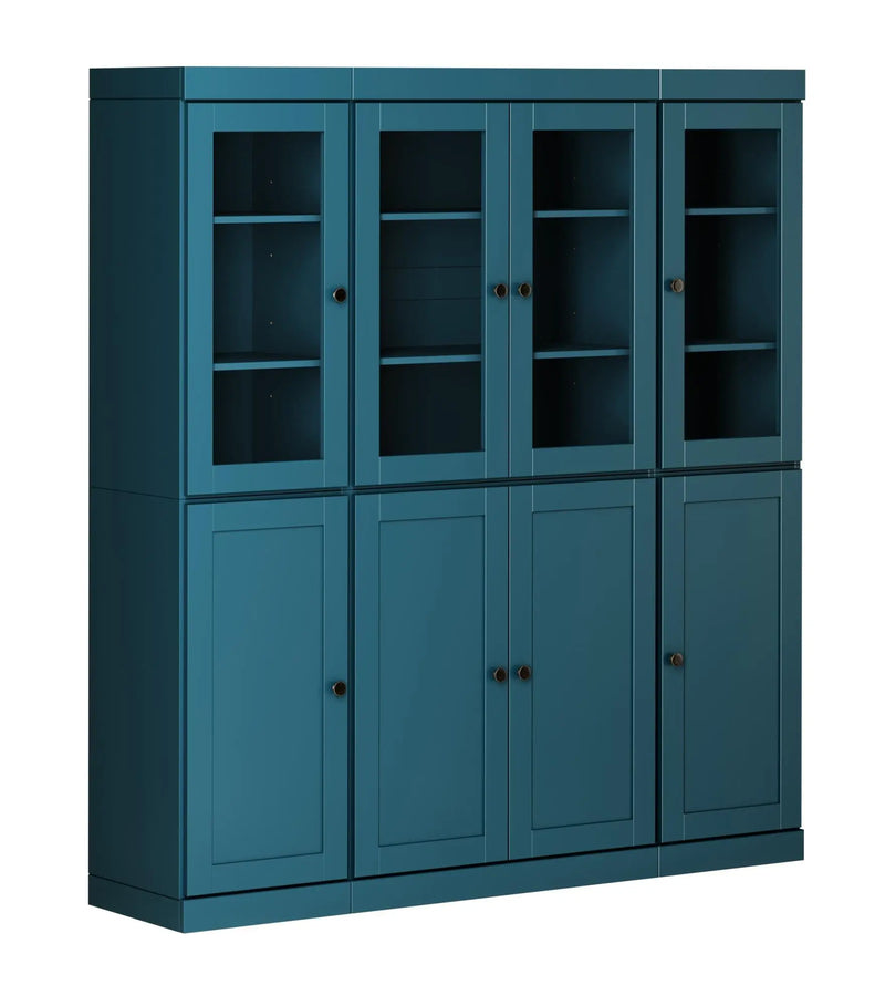 72" Teal Blue Solid Wood 8 Two Drawer Pantry Or Storage Closet Homeroots Kitchen & Dining