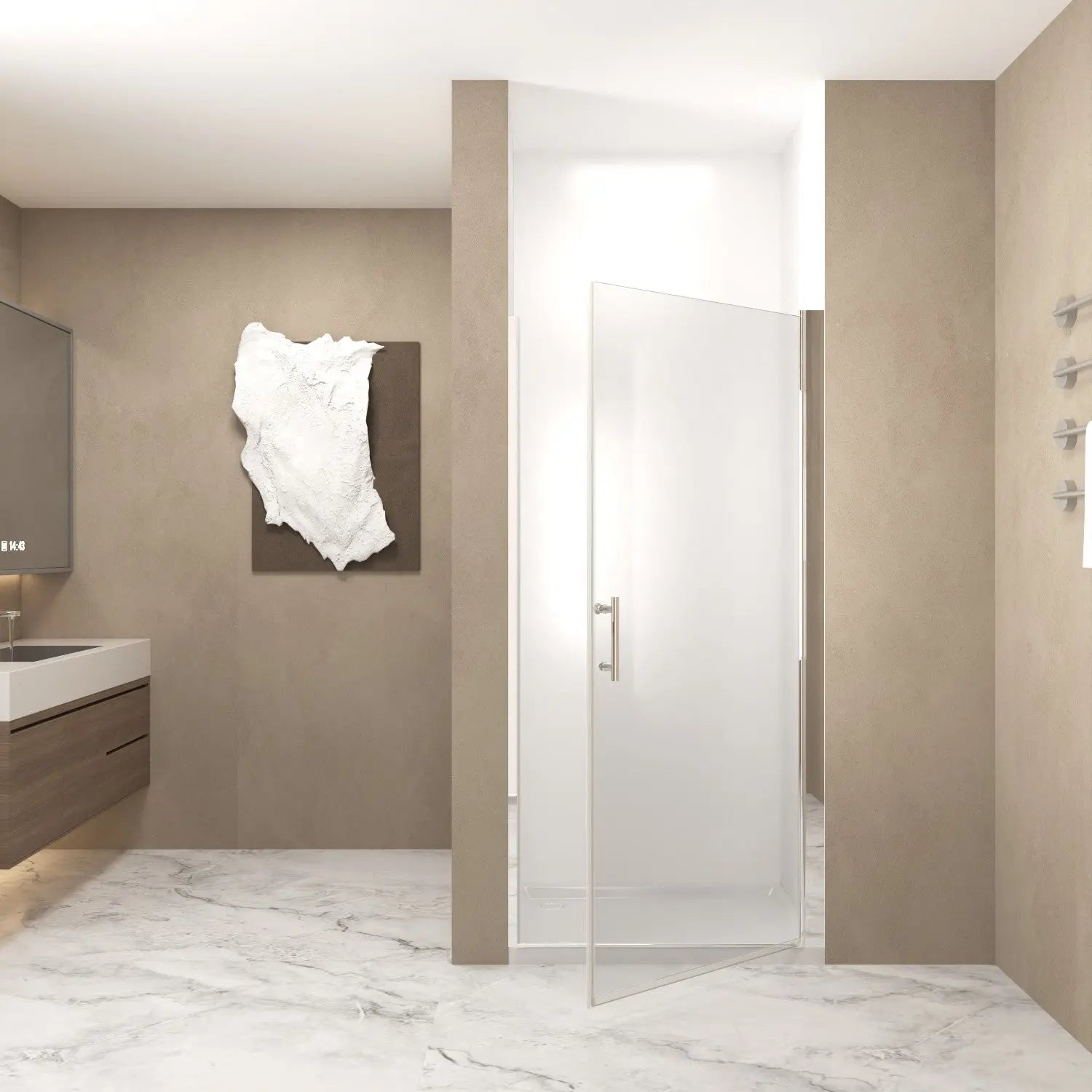 72" X 28" Aluminum and Tempered Glass Shower Door Homeroots Bed & Bath