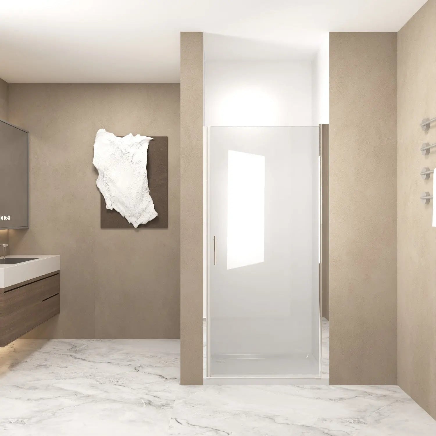 72" X 28" Aluminum and Tempered Glass Shower Door Homeroots Bed & Bath