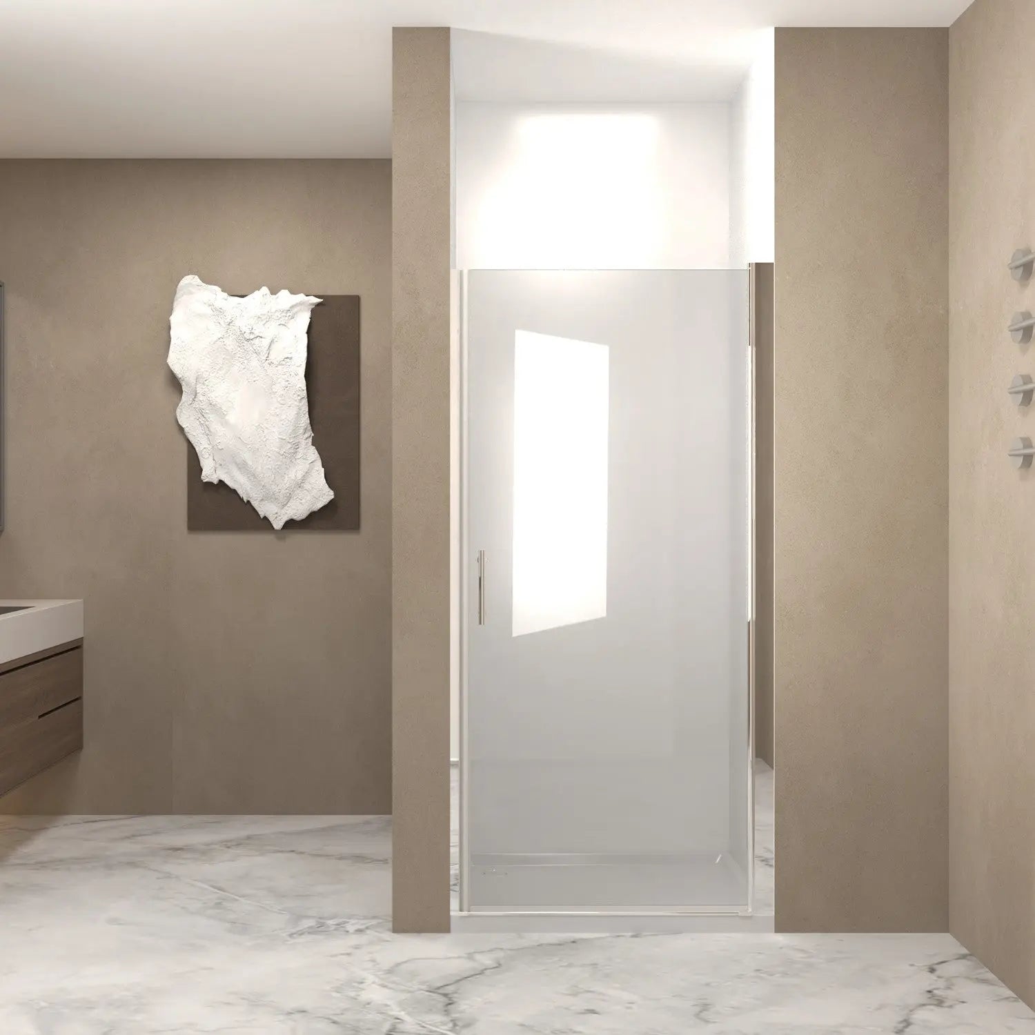 72" X 28" Aluminum and Tempered Glass Shower Door Homeroots Bed & Bath