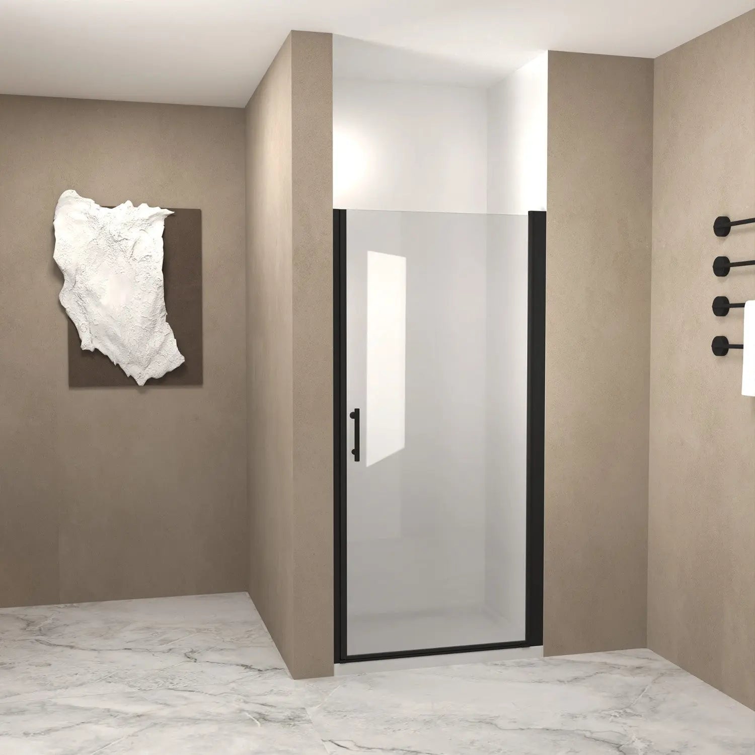 72" X 28" Aluminum and Tempered Glass Shower Door Homeroots Bed & Bath