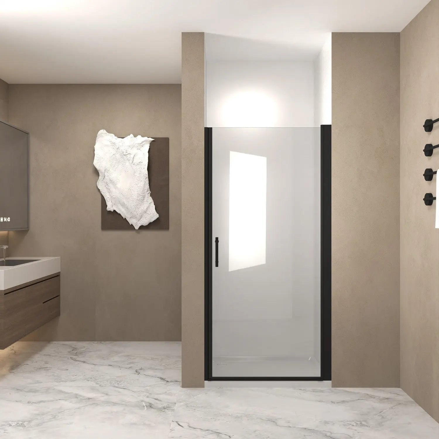 72" X 28" Aluminum and Tempered Glass Shower Door Homeroots Bed & Bath