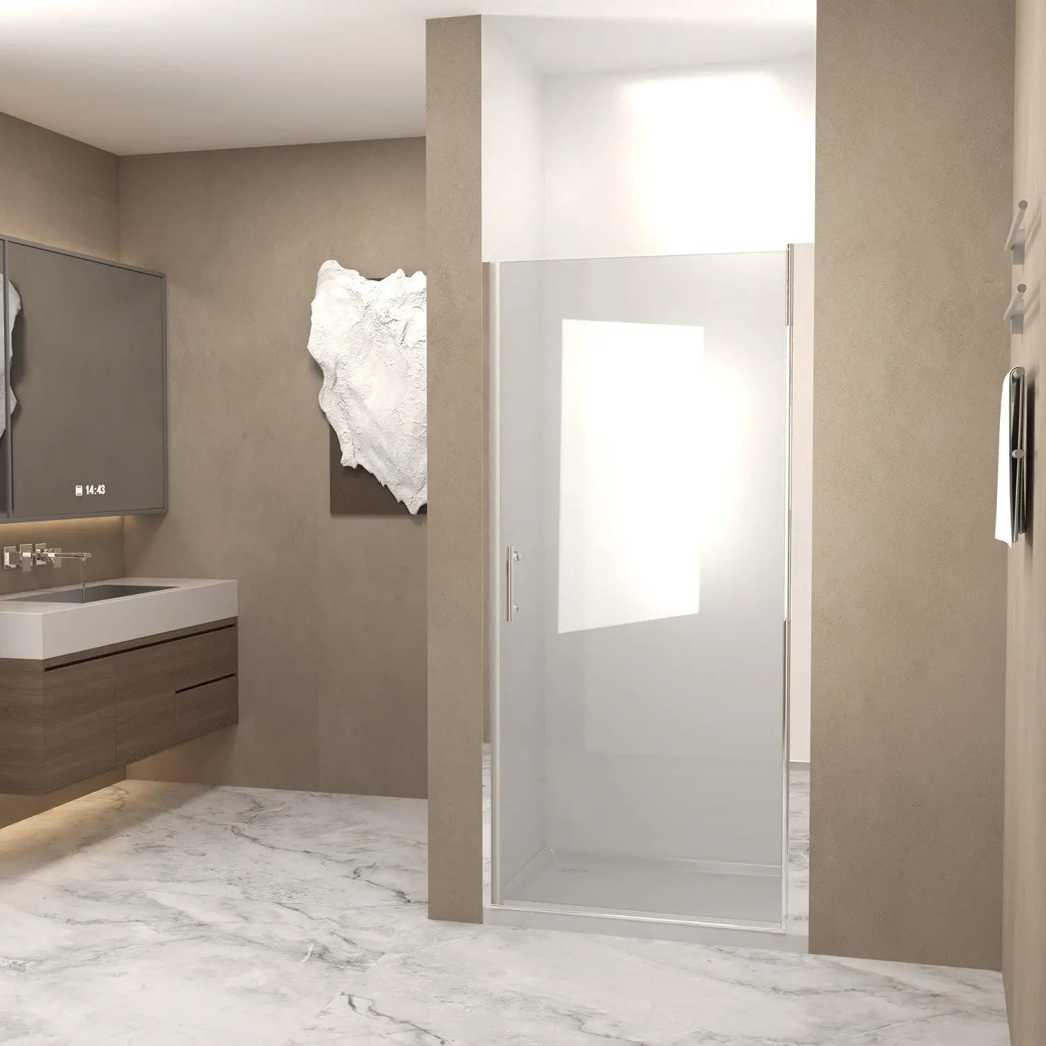 72" X 32" Aluminum and Tempered Glass Shower Door Homeroots Bed & Bath