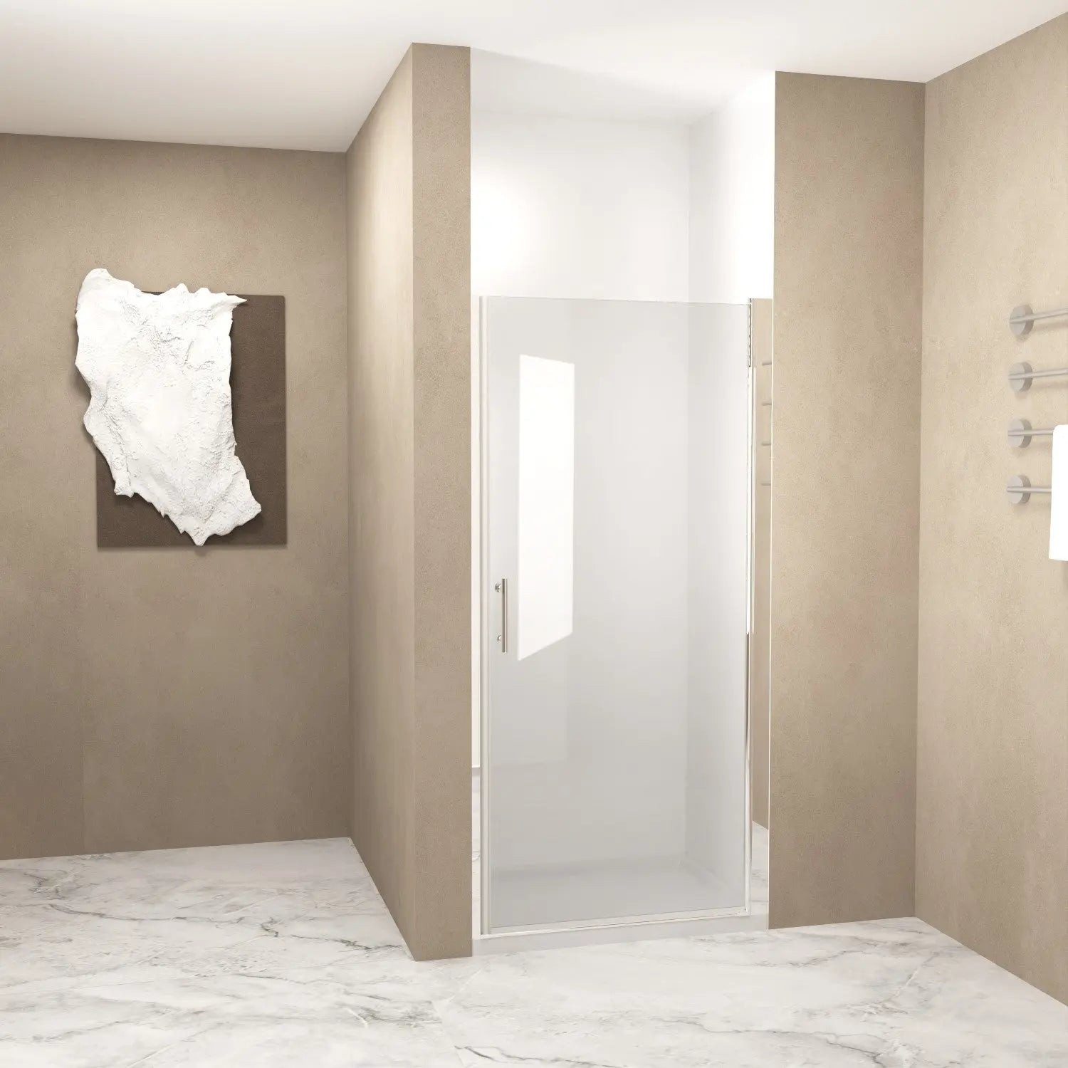 72" X 34" Aluminum and Tempered Glass Shower Door Homeroots Bed & Bath