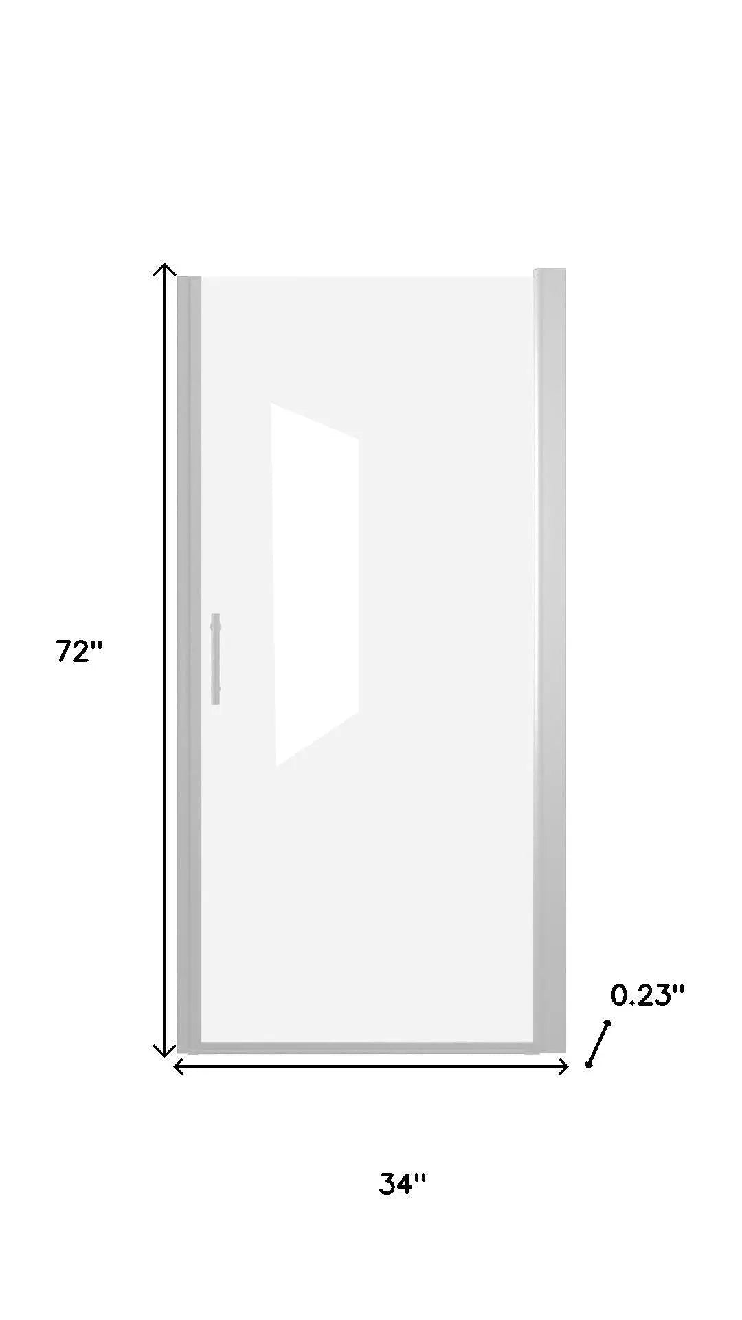 72" X 34" Aluminum and Tempered Glass Shower Door Homeroots Bed & Bath