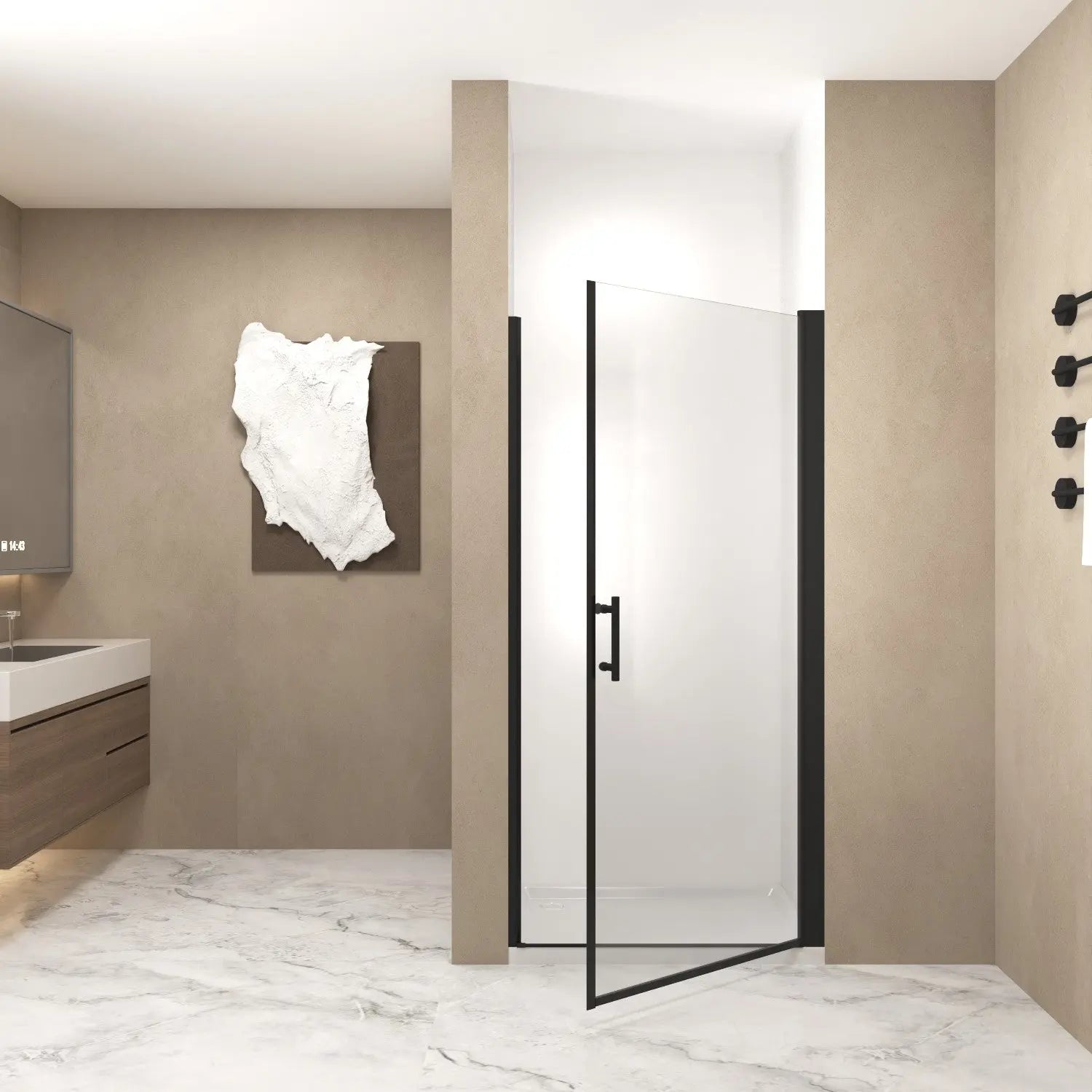 72" X 34" Aluminum and Tempered Glass Shower Door Homeroots Bed & Bath