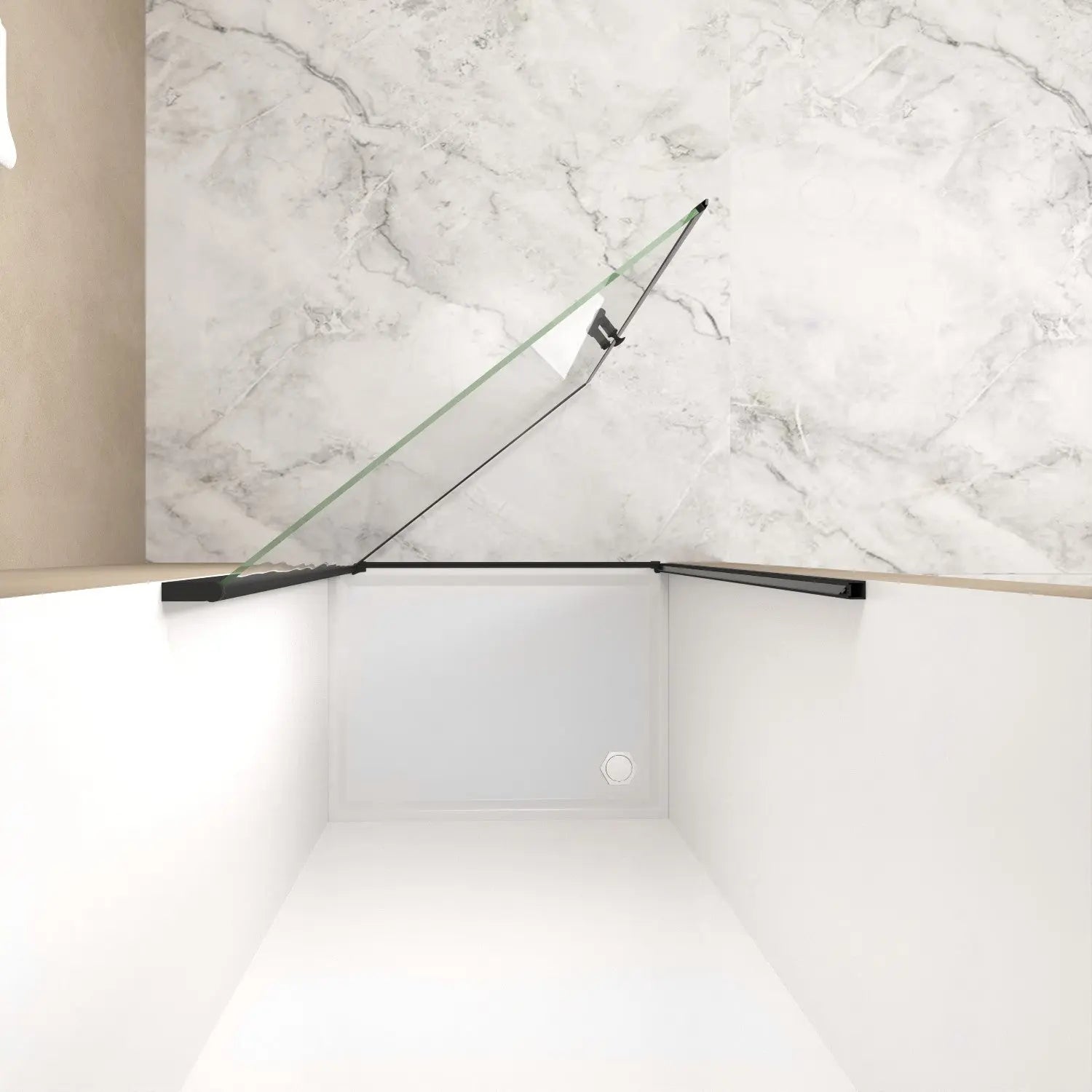 72" X 34" Aluminum and Tempered Glass Shower Door Homeroots Bed & Bath