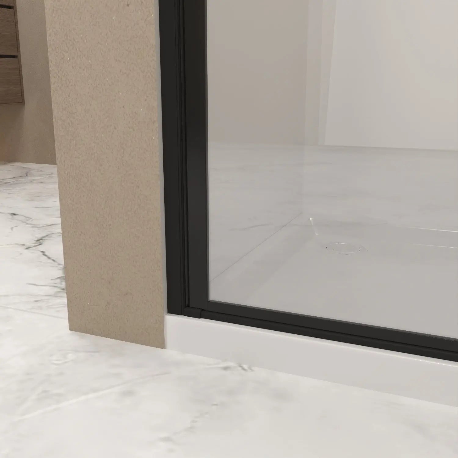 72" X 36" Aluminum and Tempered Glass Shower Door Homeroots Bed & Bath
