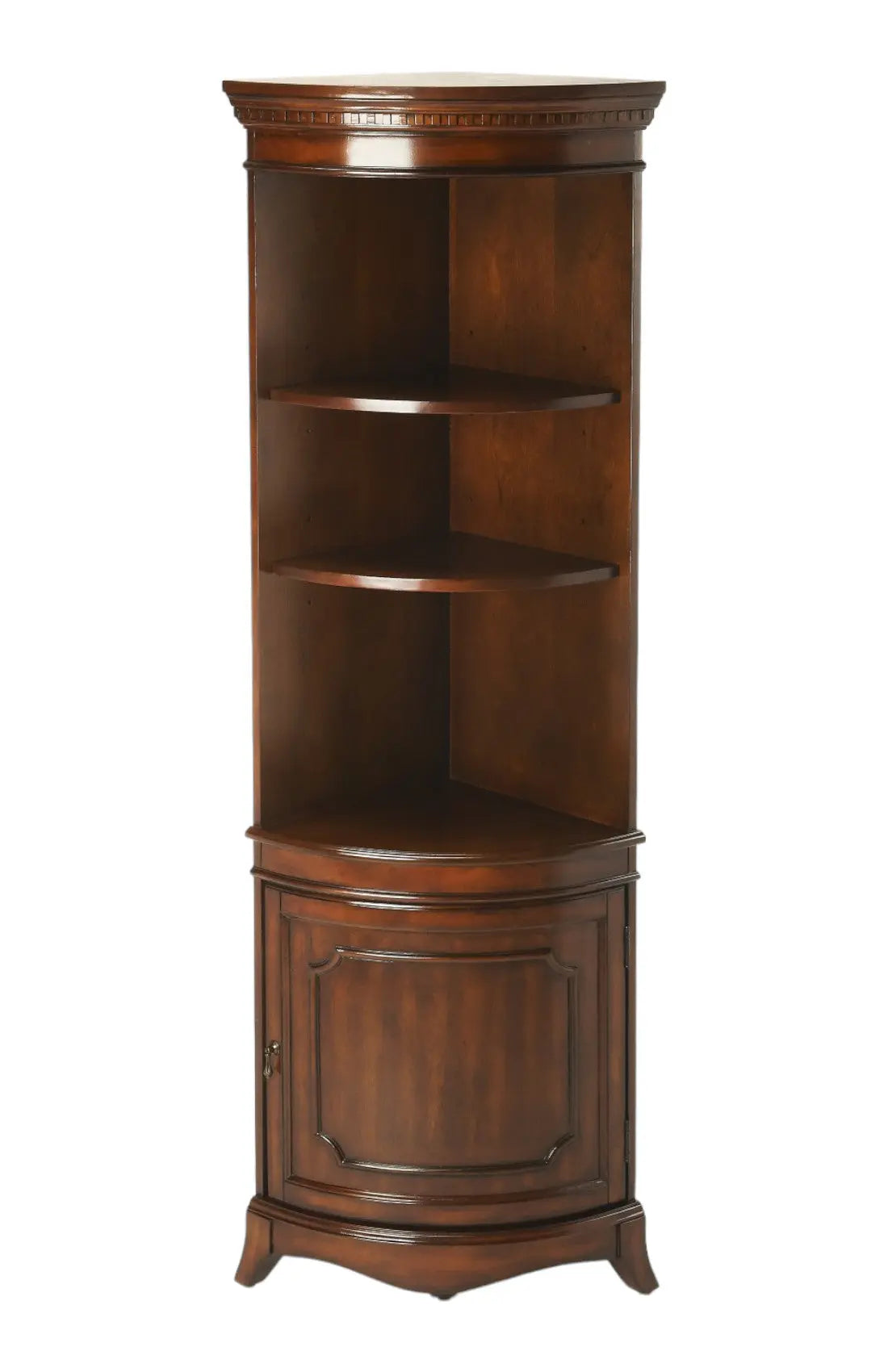 73" Brown Corner Accent Cabinet With Adjustable Shelves Homeroots Kitchen & Dining