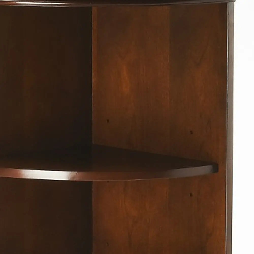 73" Brown Corner Accent Cabinet With Adjustable Shelves Homeroots Kitchen & Dining