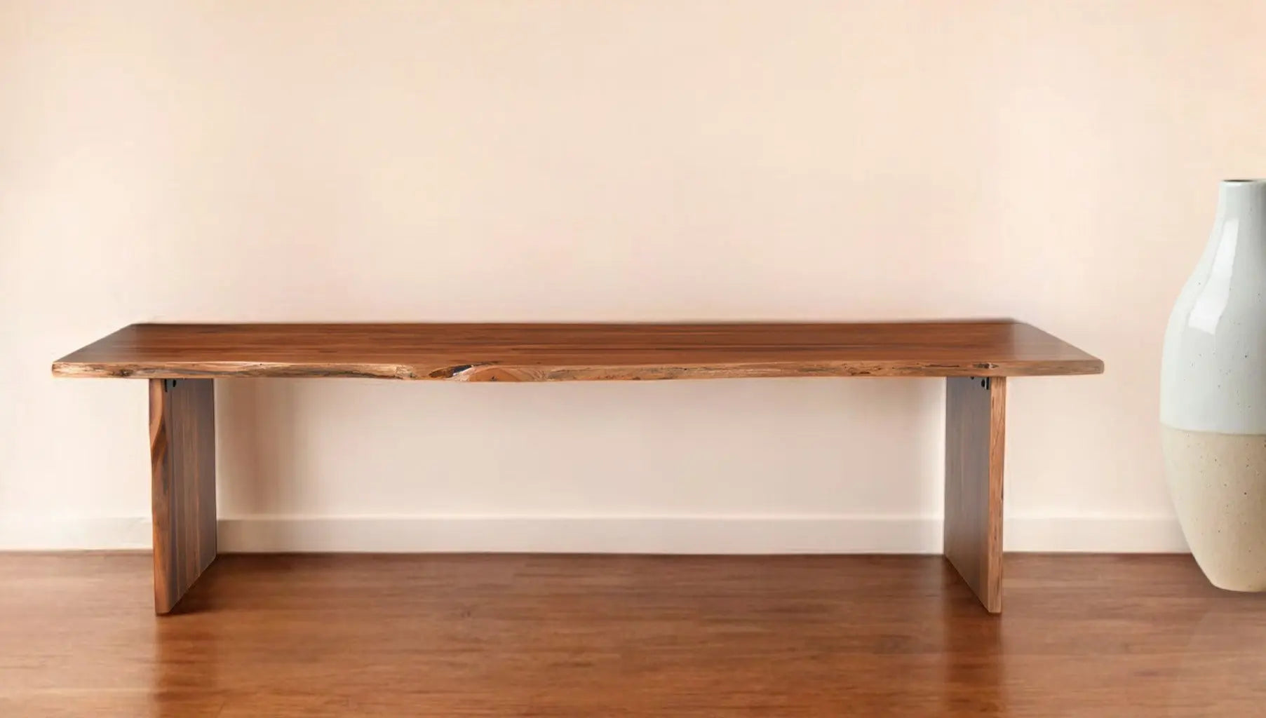 73" Brown Solid Wood Dining Bench Homeroots Living Room