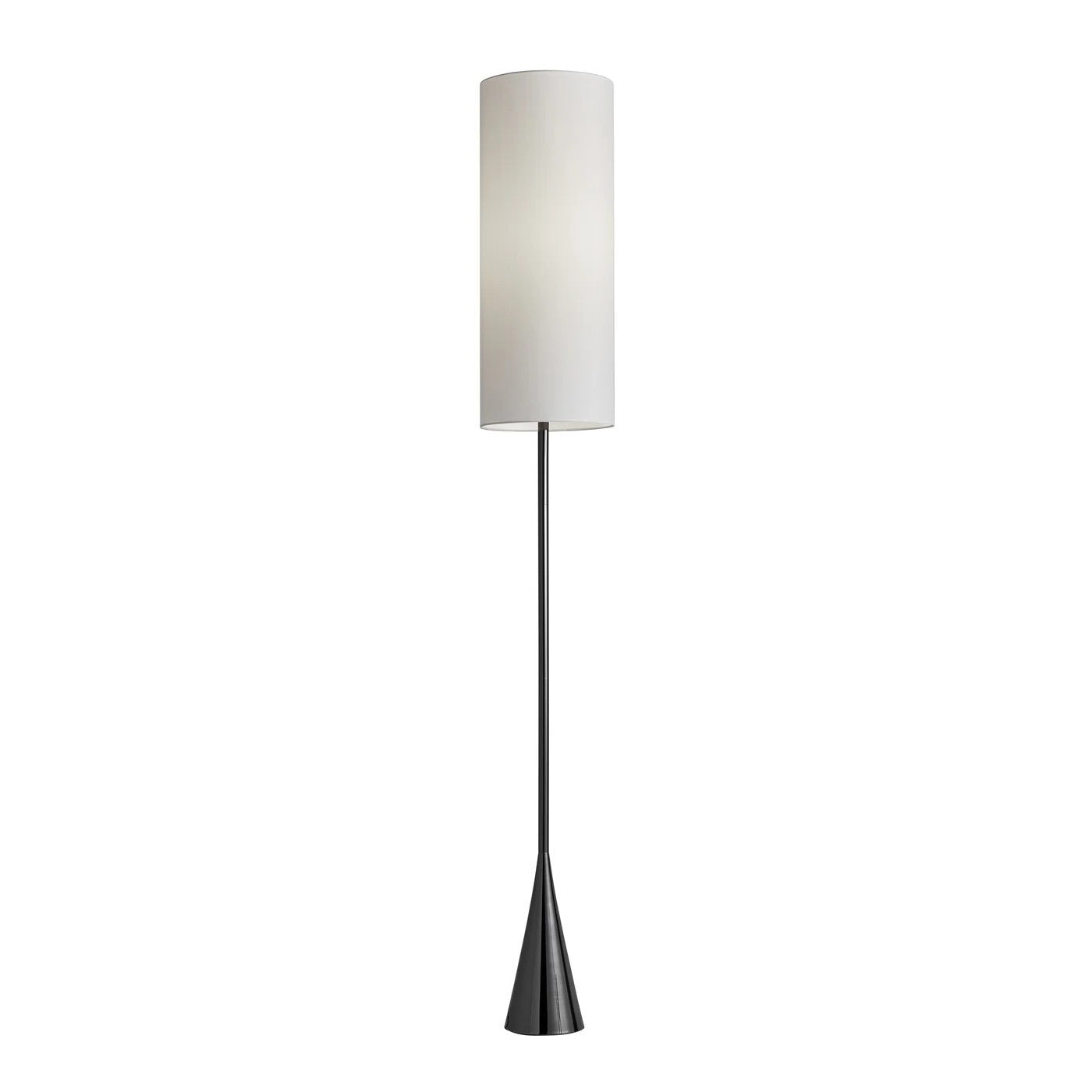 74" Black Floor Lamp With White Fabric Shade - GreatEagleInc