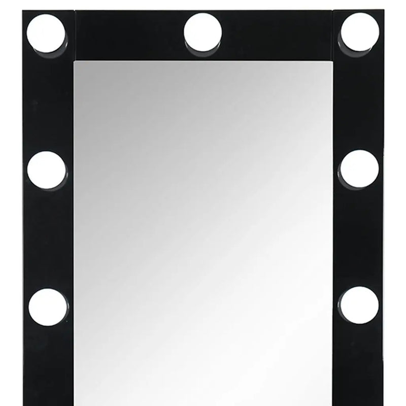 74" Black Wood Lighted Freestanding Framed Full Length Mirror Homeroots Bed & Bath