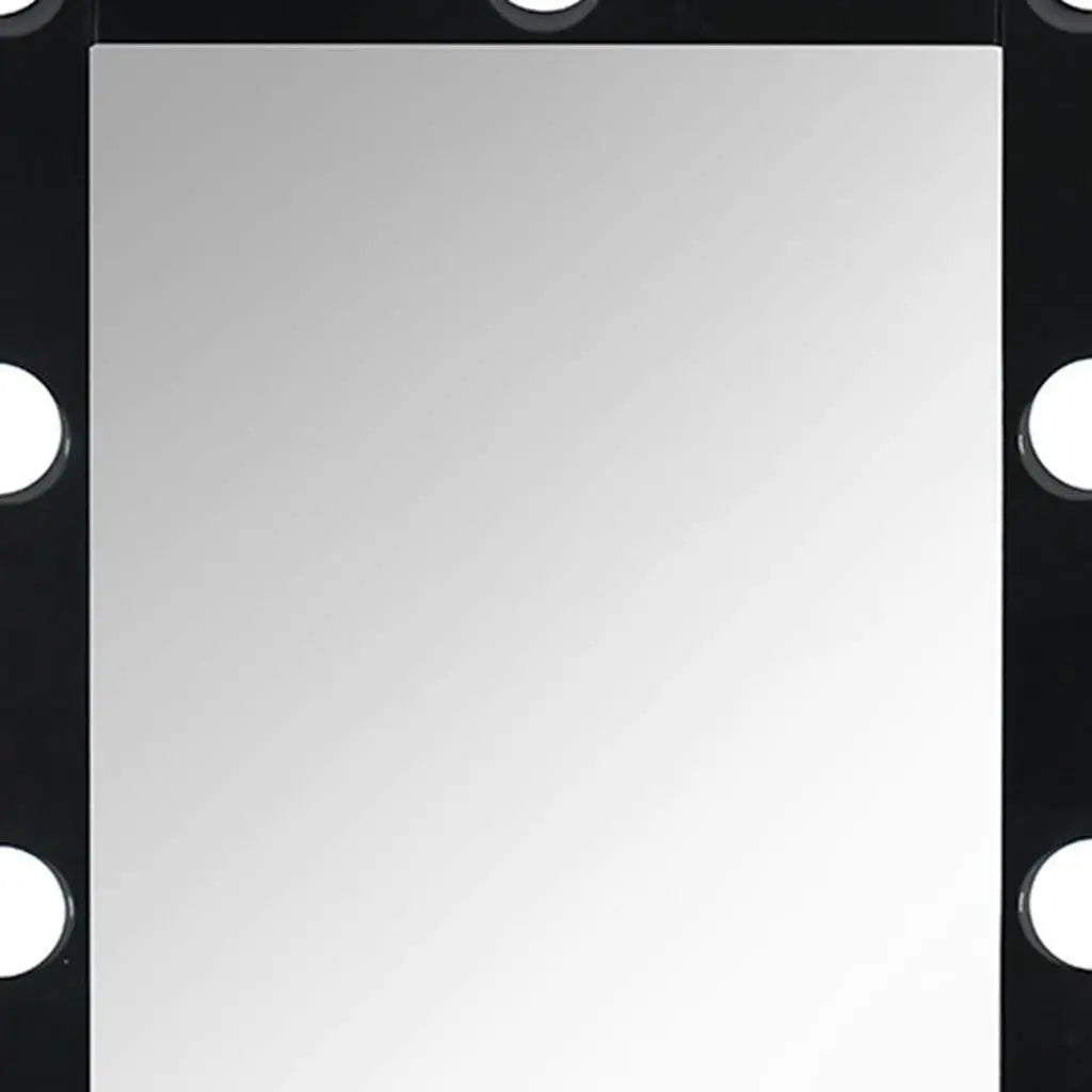 74" Black Wood Lighted Freestanding Framed Full Length Mirror Homeroots Bed & Bath