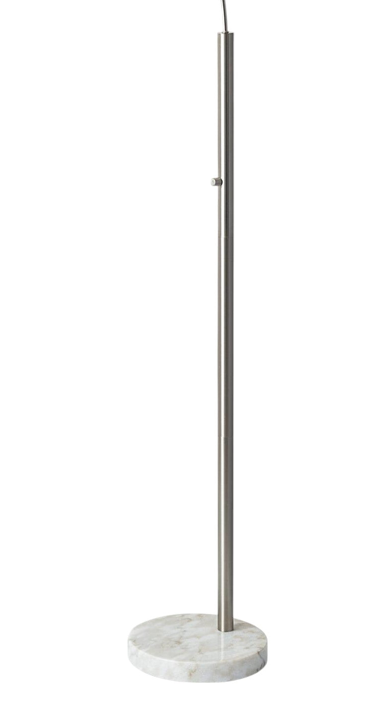 74" Silver Metal Arched Floor Lamp With Gray Linen Drum Shade - GreatEagleInc
