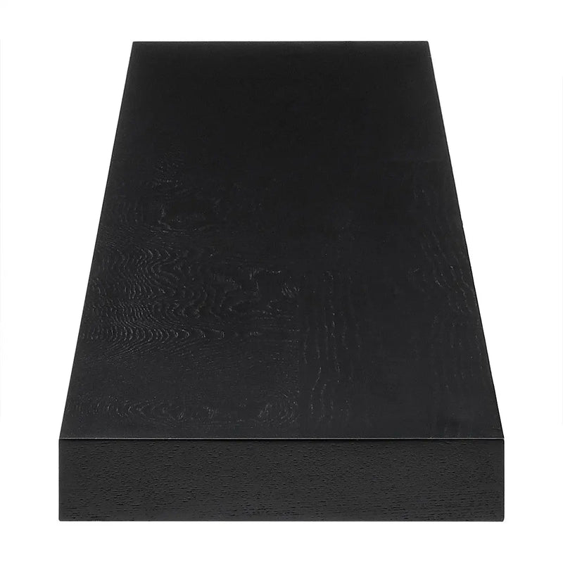 75" Black Wooden Wall Mounted Floating Shelf Homeroots Organization