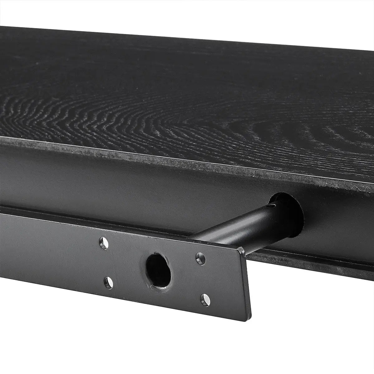 75" Black Wooden Wall Mounted Floating Shelf Homeroots Organization