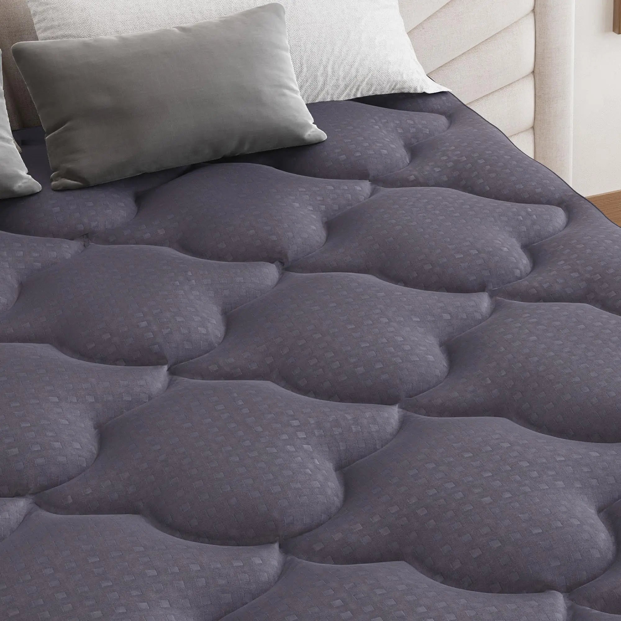75" White Cotton Water Resistant Mattress topper with Removable Cover - GreatEagleInc