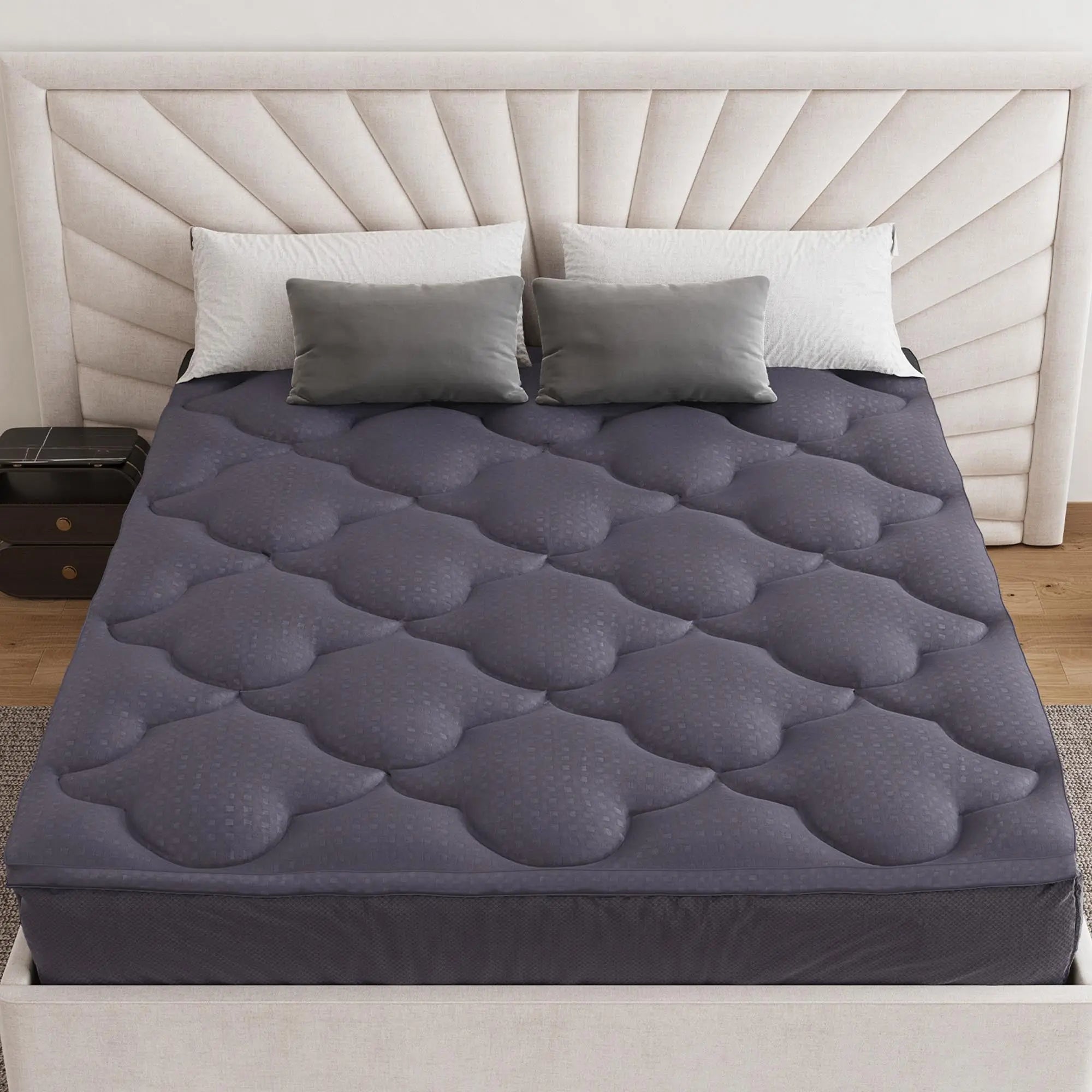 75" White Cotton Water Resistant Mattress topper with Removable Cover - GreatEagleInc