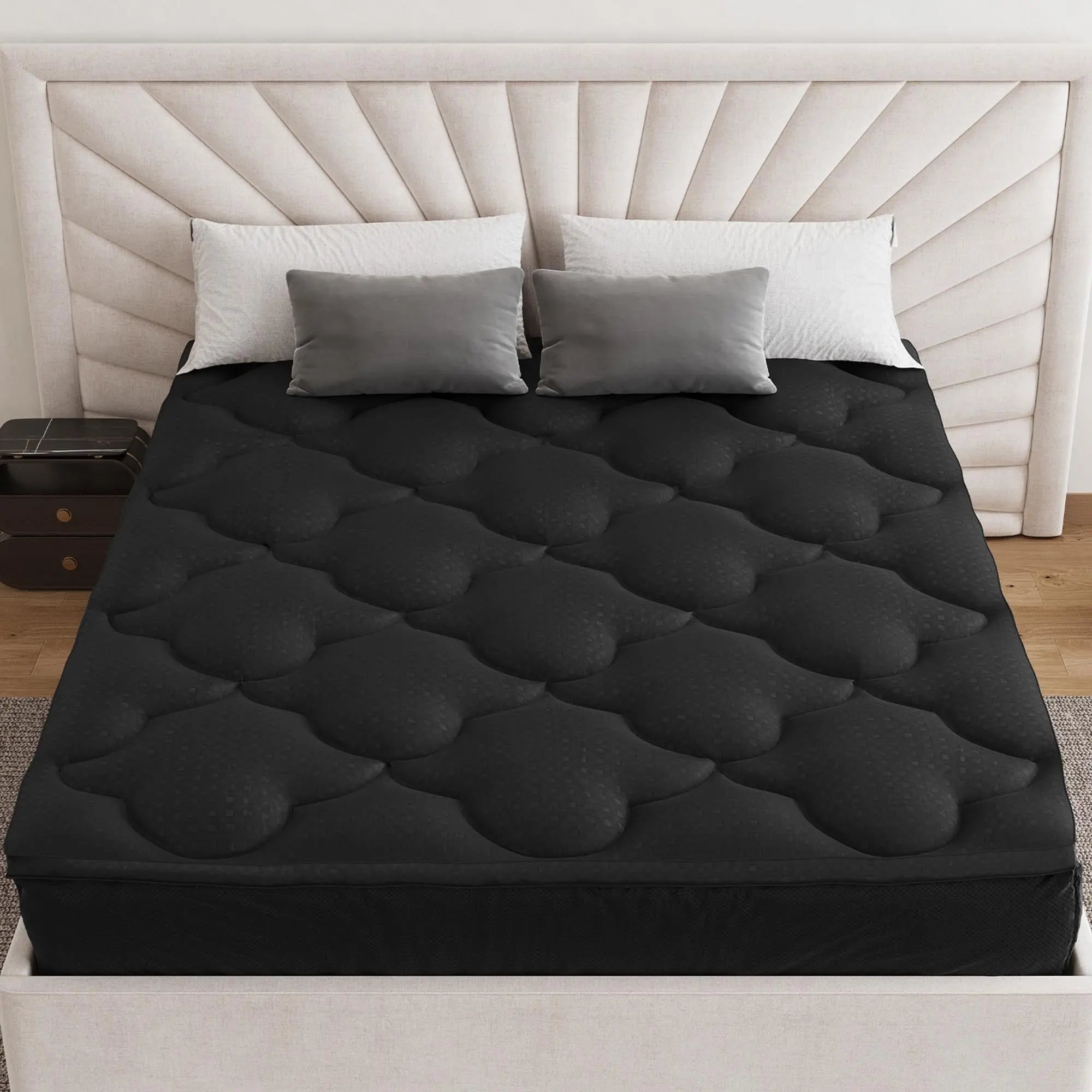 75" White Cotton Water Resistant Mattress topper with Removable Cover - GreatEagleInc