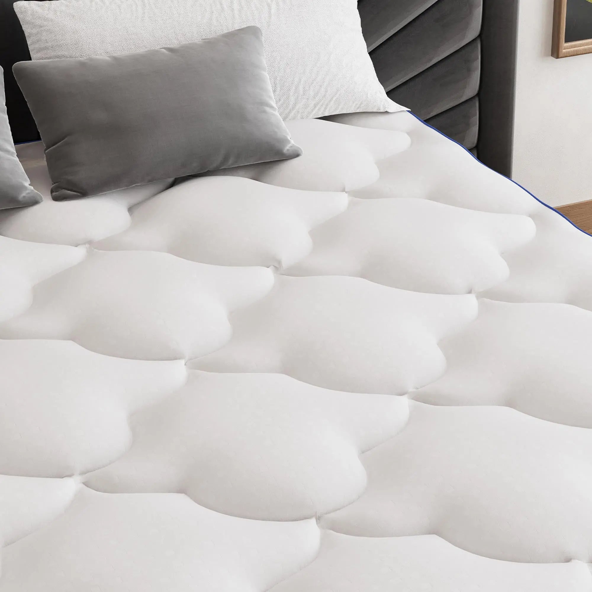 75" White Cotton Water Resistant Mattress topper with Removable Cover - GreatEagleInc