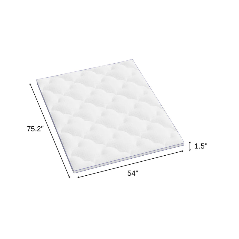 75" White Cotton Water Resistant Mattress topper with Removable Cover - GreatEagleInc