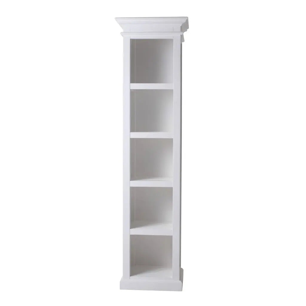 75" White Solid Wood Five Tier Bookcase Homeroots Office