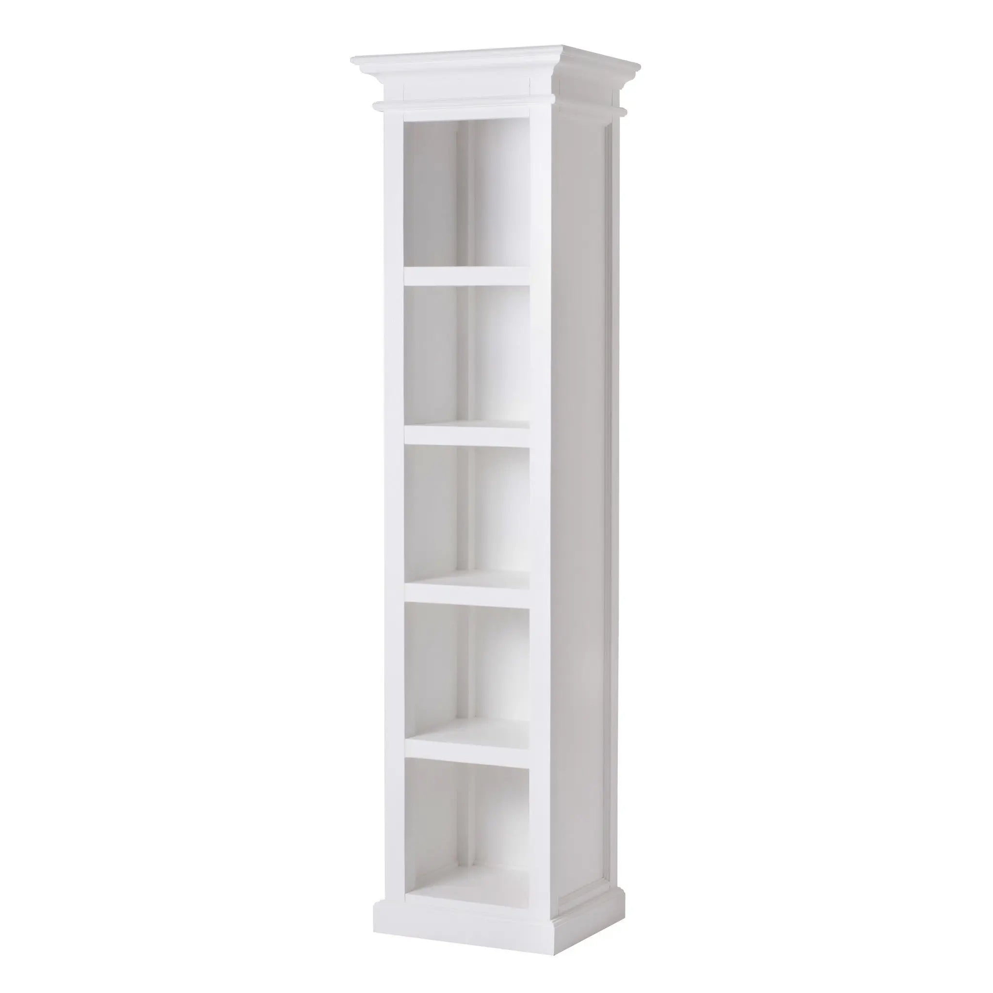 75" White Solid Wood Five Tier Bookcase Homeroots Office