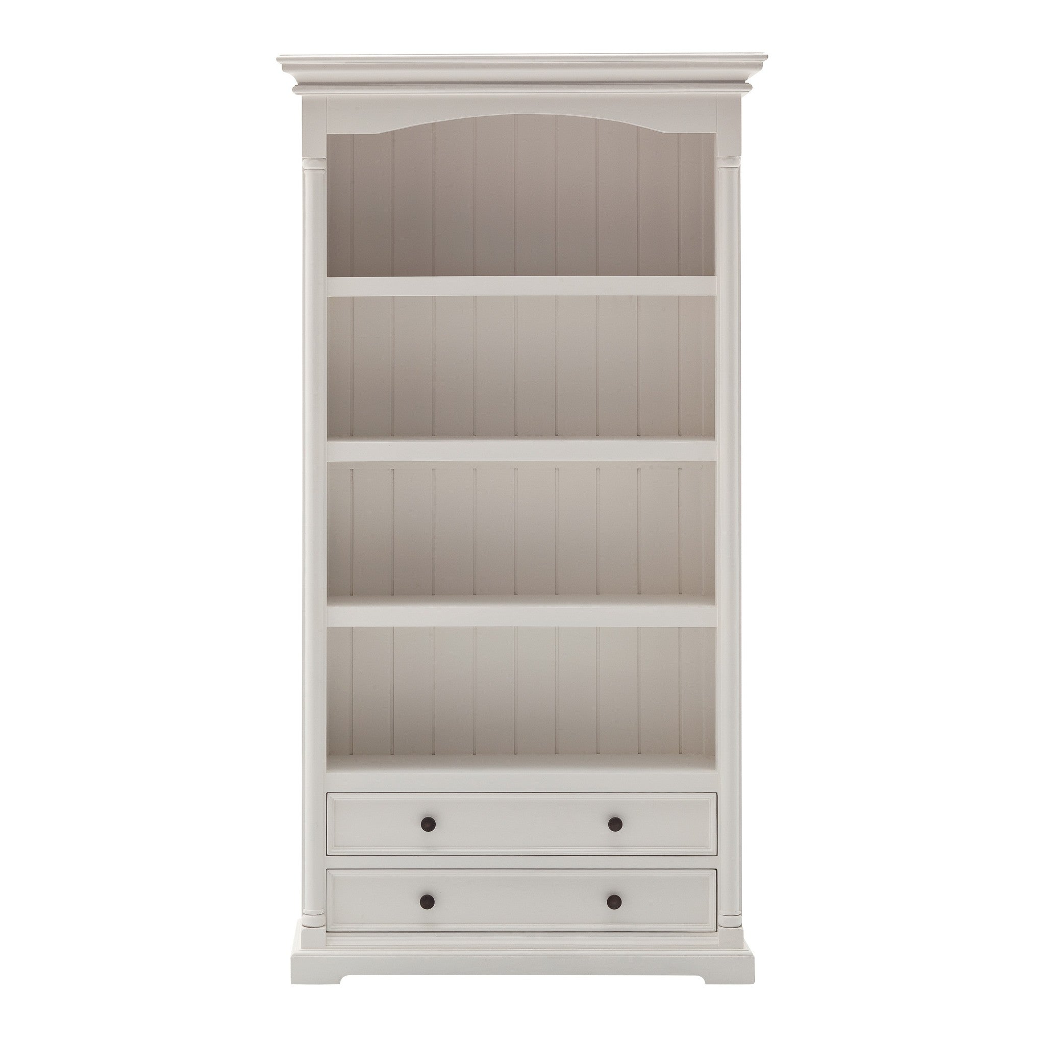 75" White Solid Wood Four Tier Bookcase Homeroots Office