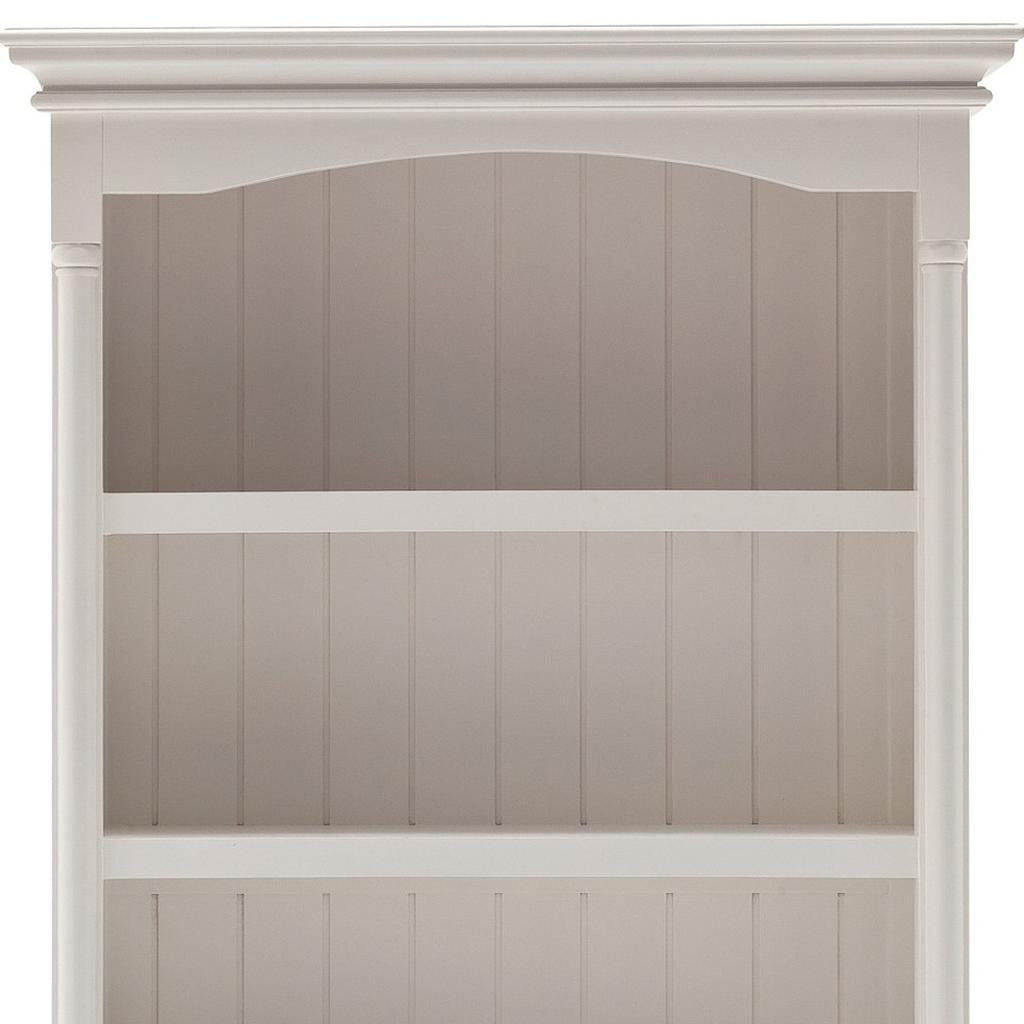 75" White Solid Wood Four Tier Bookcase Homeroots Office