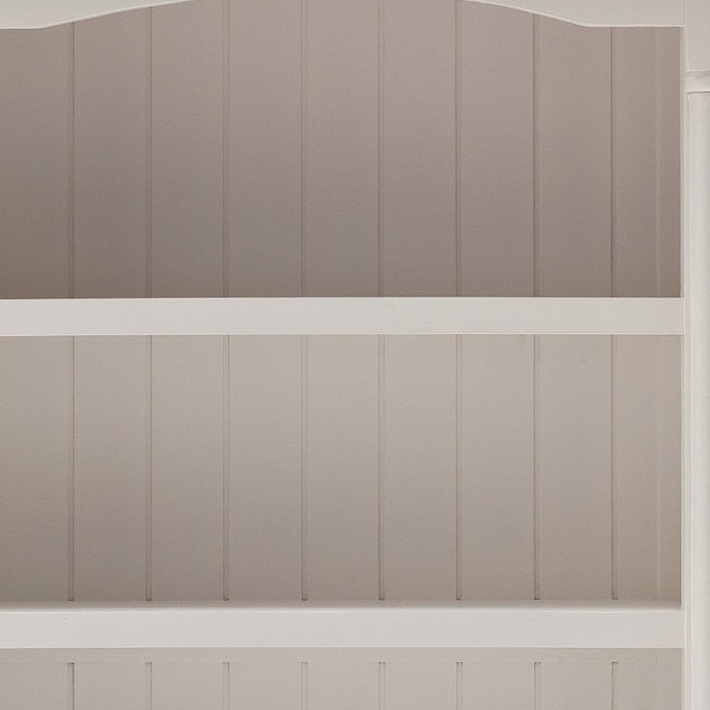 75" White Solid Wood Four Tier Bookcase Homeroots Office