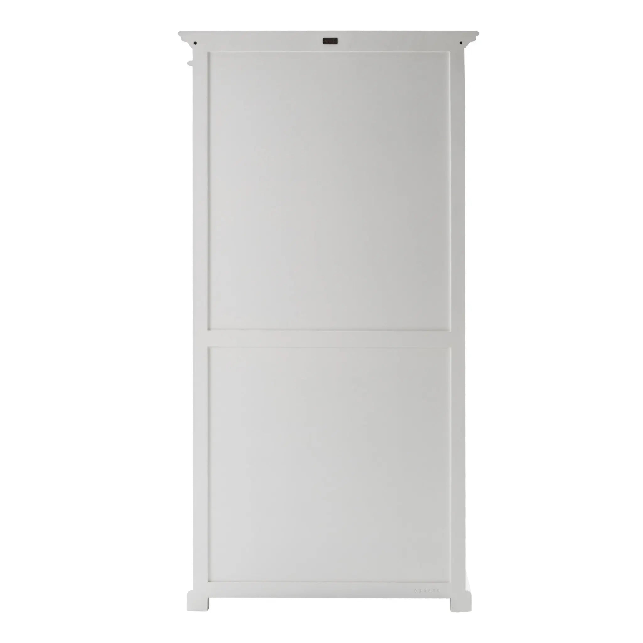 75" White Wood and Glass Double Door Storage Cabinet Homeroots Kitchen & Dining