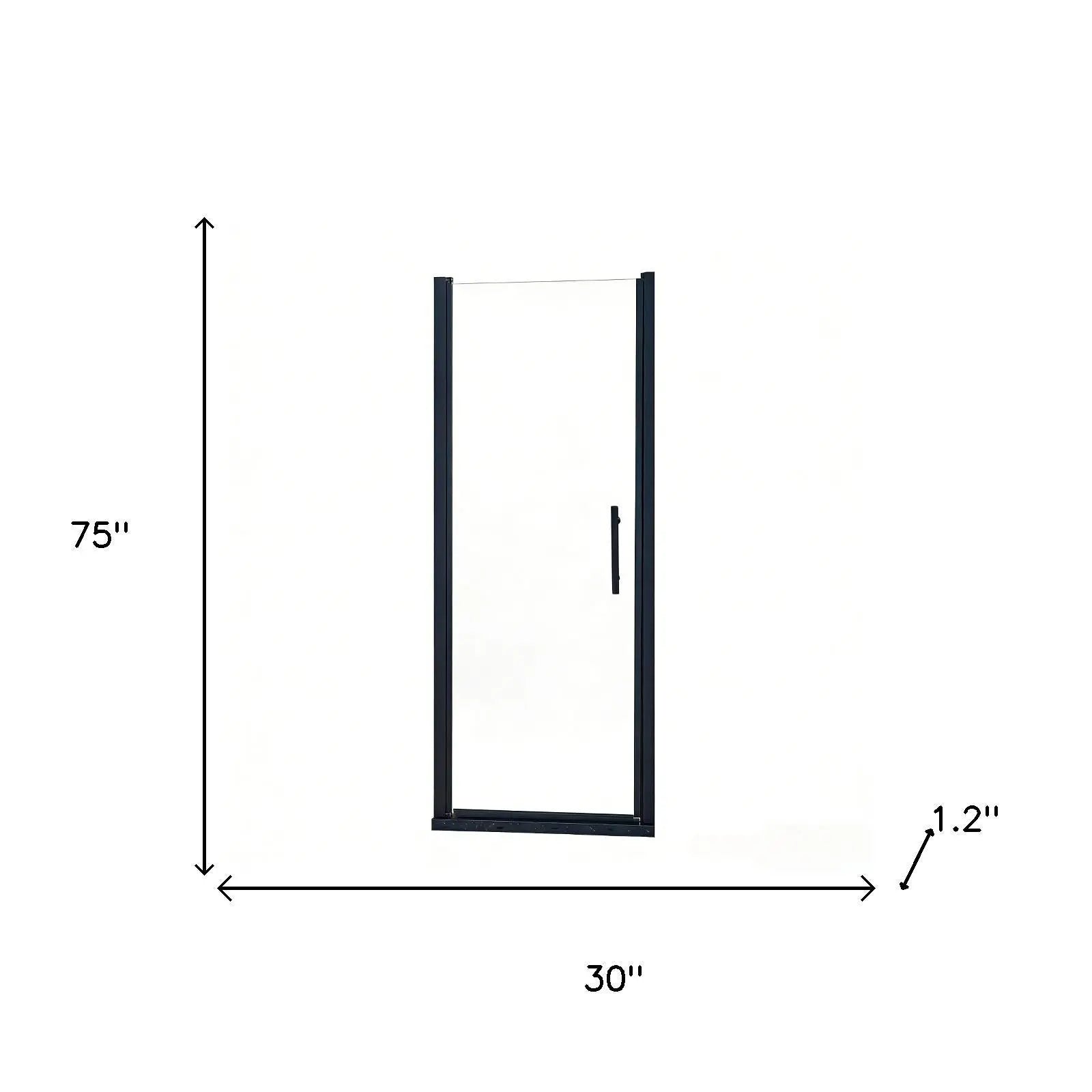 75" X 30" Aluminum and Tempered Glass Shower Door Homeroots Bed & Bath