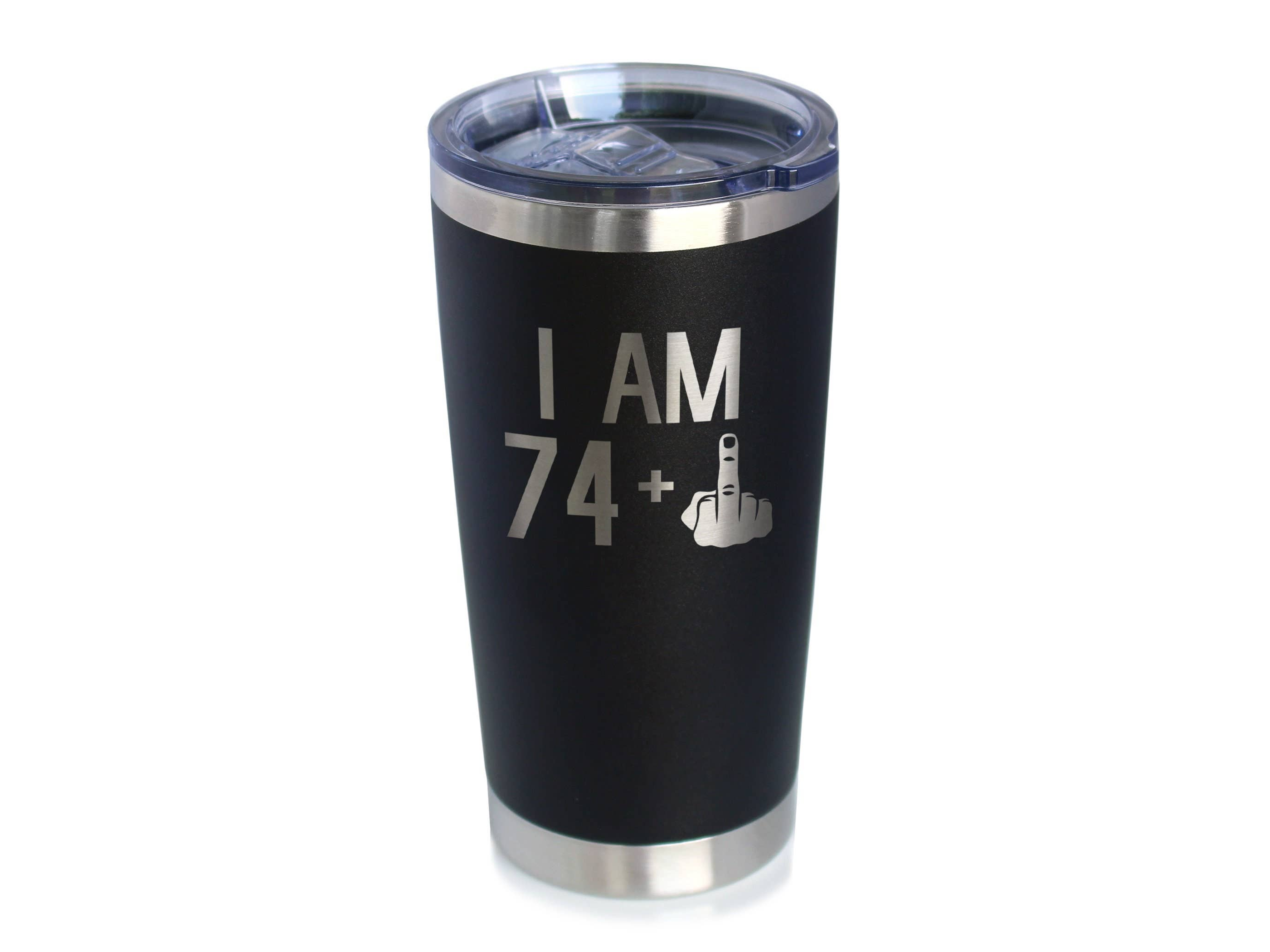 75th Birthday Gifts - Middle Finger Insulated Travel Tumbler Bevvee